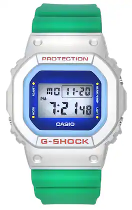 Casio - G-Shock Euphoria Series Digital Green Resin Strap Quartz DW-5600EU-8A3 200M Men's Watch - Black