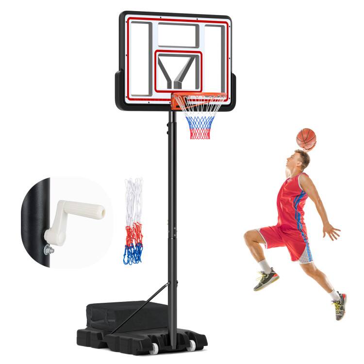 Back. SlickBlue - Portable Adjustable Basketball Hoop System for Indoor or Outdoor Use - Black.