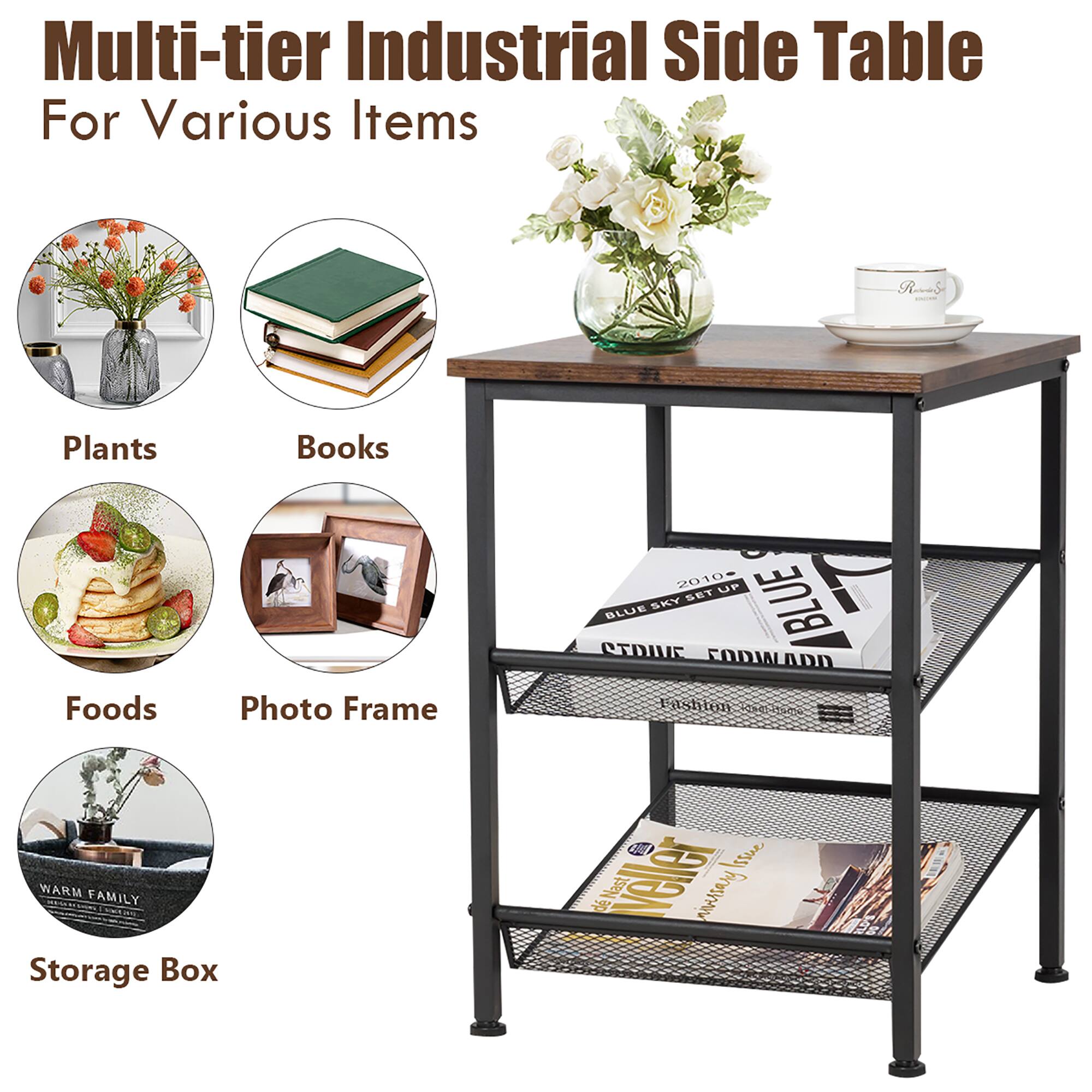 Multi-tier Industrial Side Table  
For Various Items

Plants  
Books  
Foods  
Photo Frame  
Storage Box  

20108 UP SET BLUE SKY BLUE CTDIVE FODWADD  
Fashton e5e  
WARM FAMILY  
de Nest veler Prosim