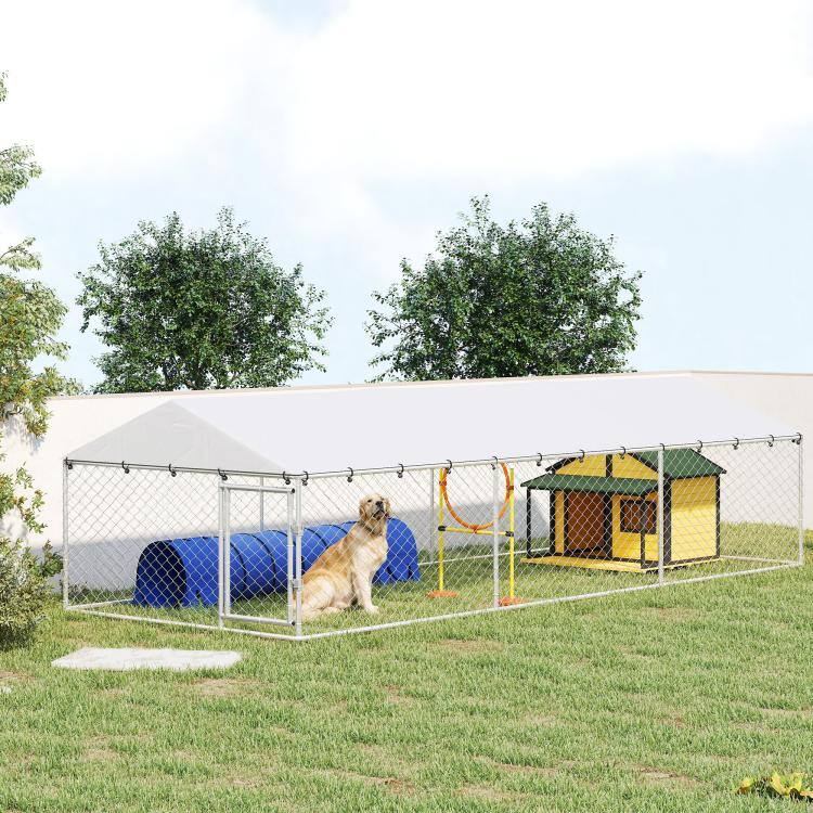 Alt View 1. PULUZ - 20' x 7.5' x 5' Dog Kennel Outdoor for Large Dogs with Waterproof Roof.