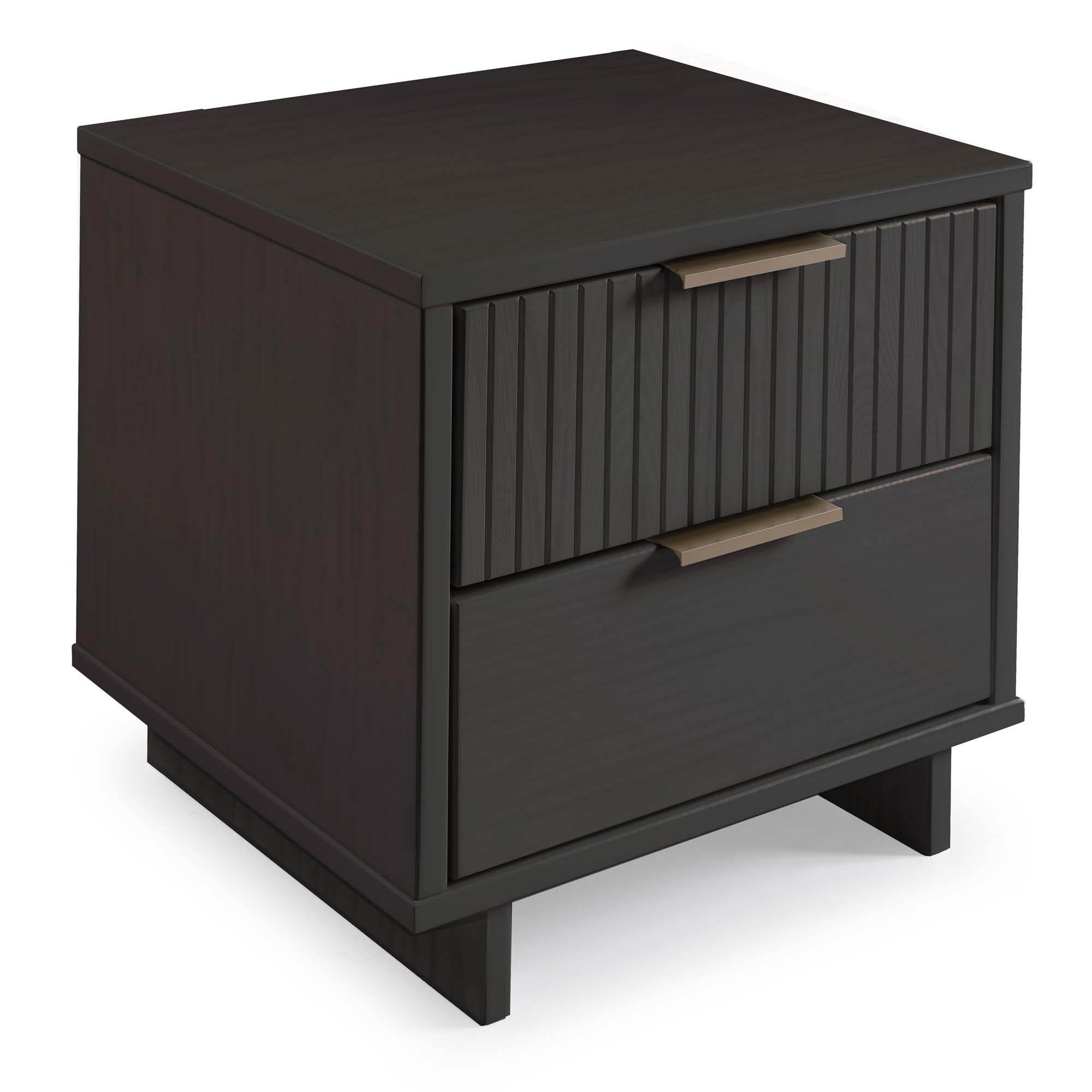 Back. Manhattan Comfort - Granville Modern 18" Nightstand - Charcoal Gray.