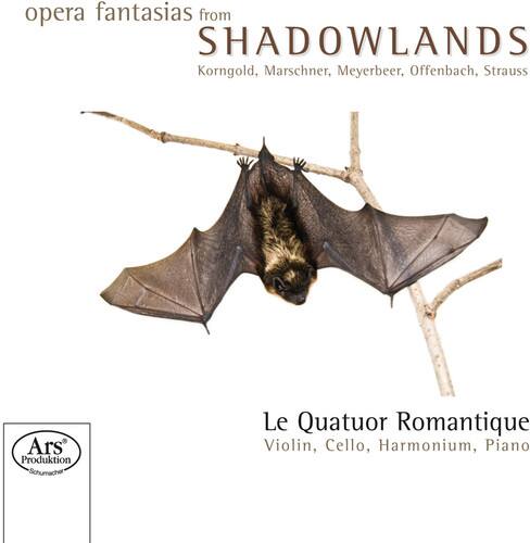 opera fantasias from  
SHADOWLANDS  
Korngold, Marschner, Meyerbeer, Offenbach, Strauss  

Le Quatuor Romantique  
Violin, Cello, Harmonium, Piano  

Ars Produktion Schumacher