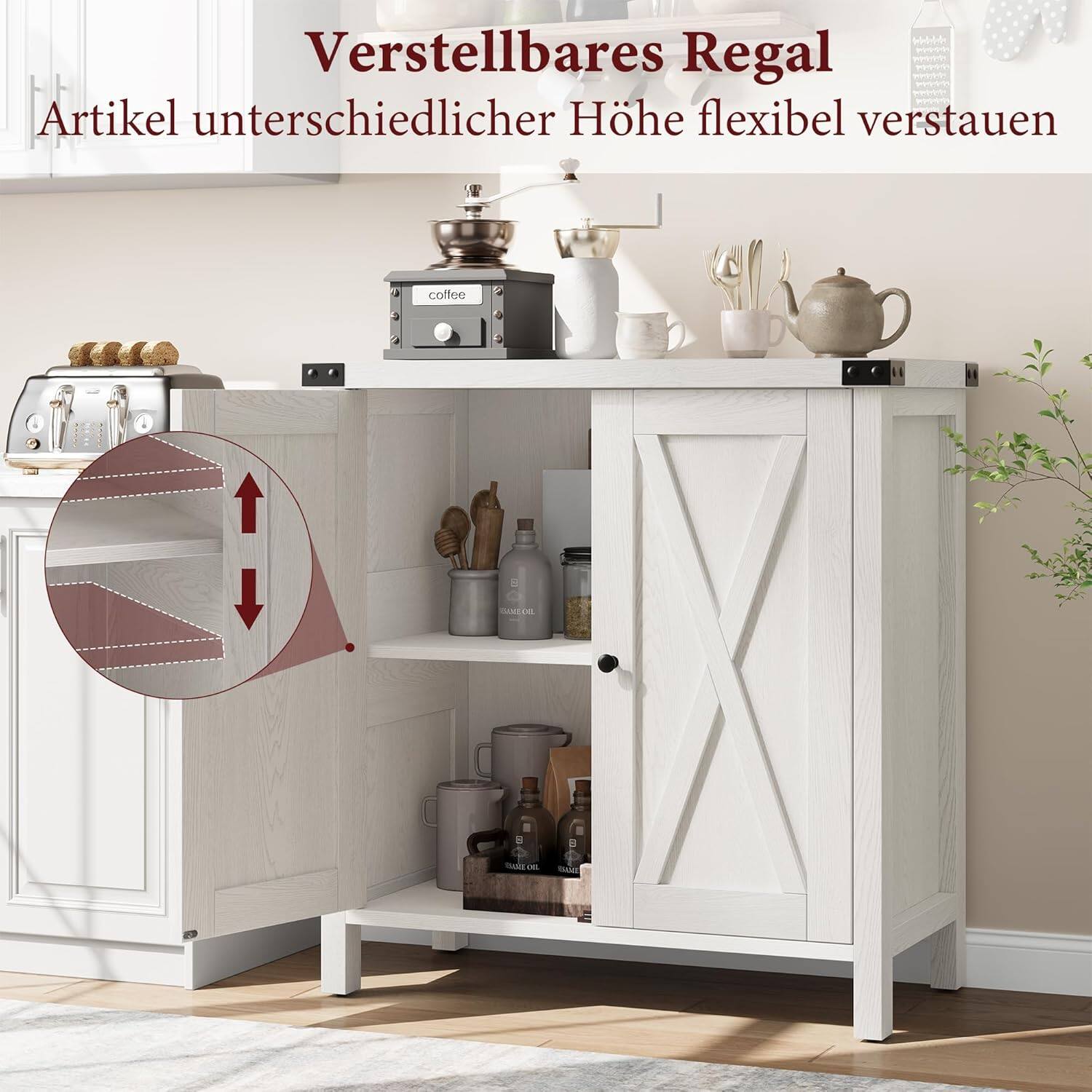 Verstellbares Regal  
Artikel unterschiedlicher Höhe flexibel verstauen