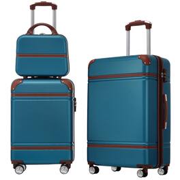 LOVMOR - 3-Piece Hardshell Luggage Set 20/24" TSA Cosmetic Case - Blue