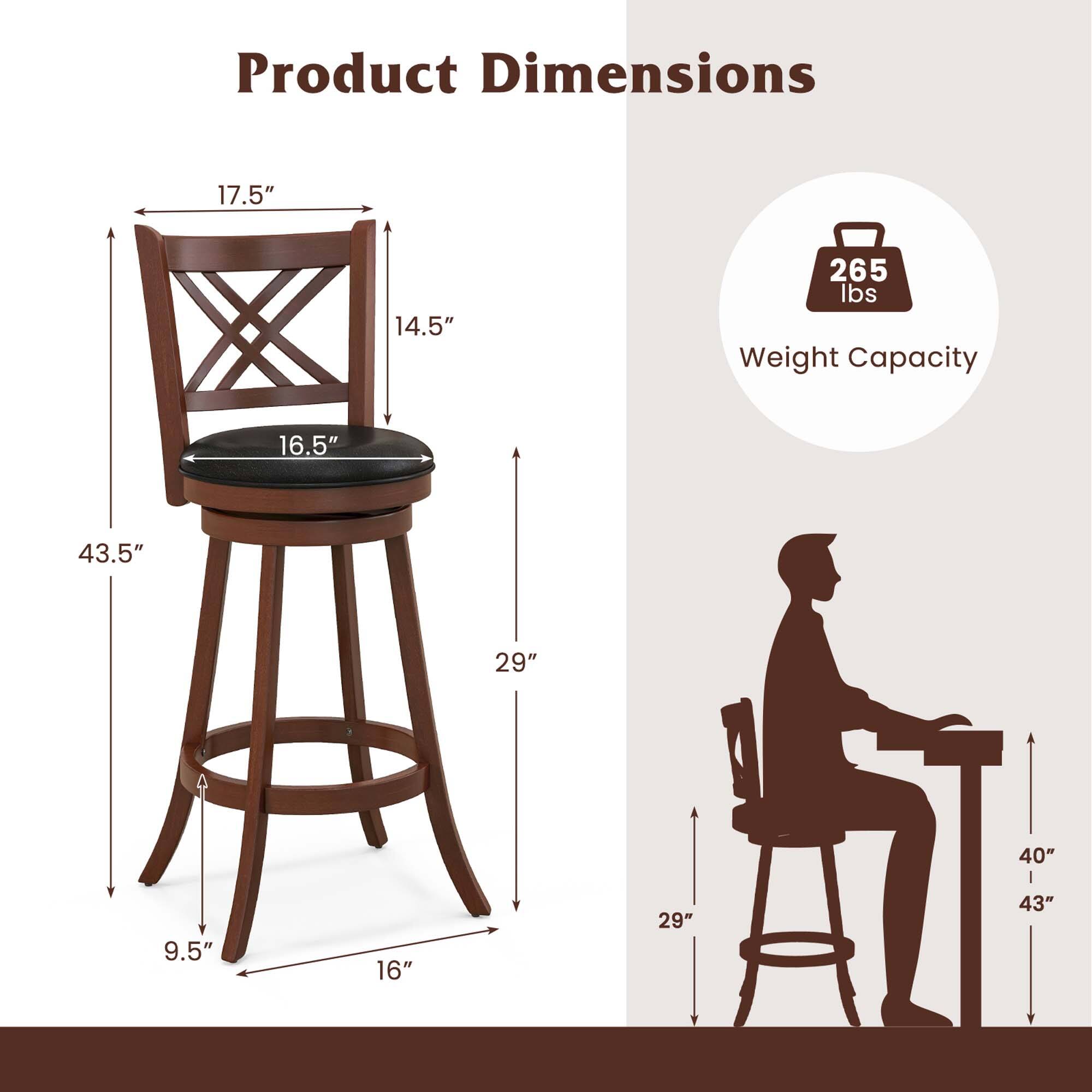 Product Dimensions: 17.5" x 14.5" x 265 lbs. Weight Capacity: 16.5" x 43.5" x 29" x 40" x 9.5" x 16" x 29" x 43".