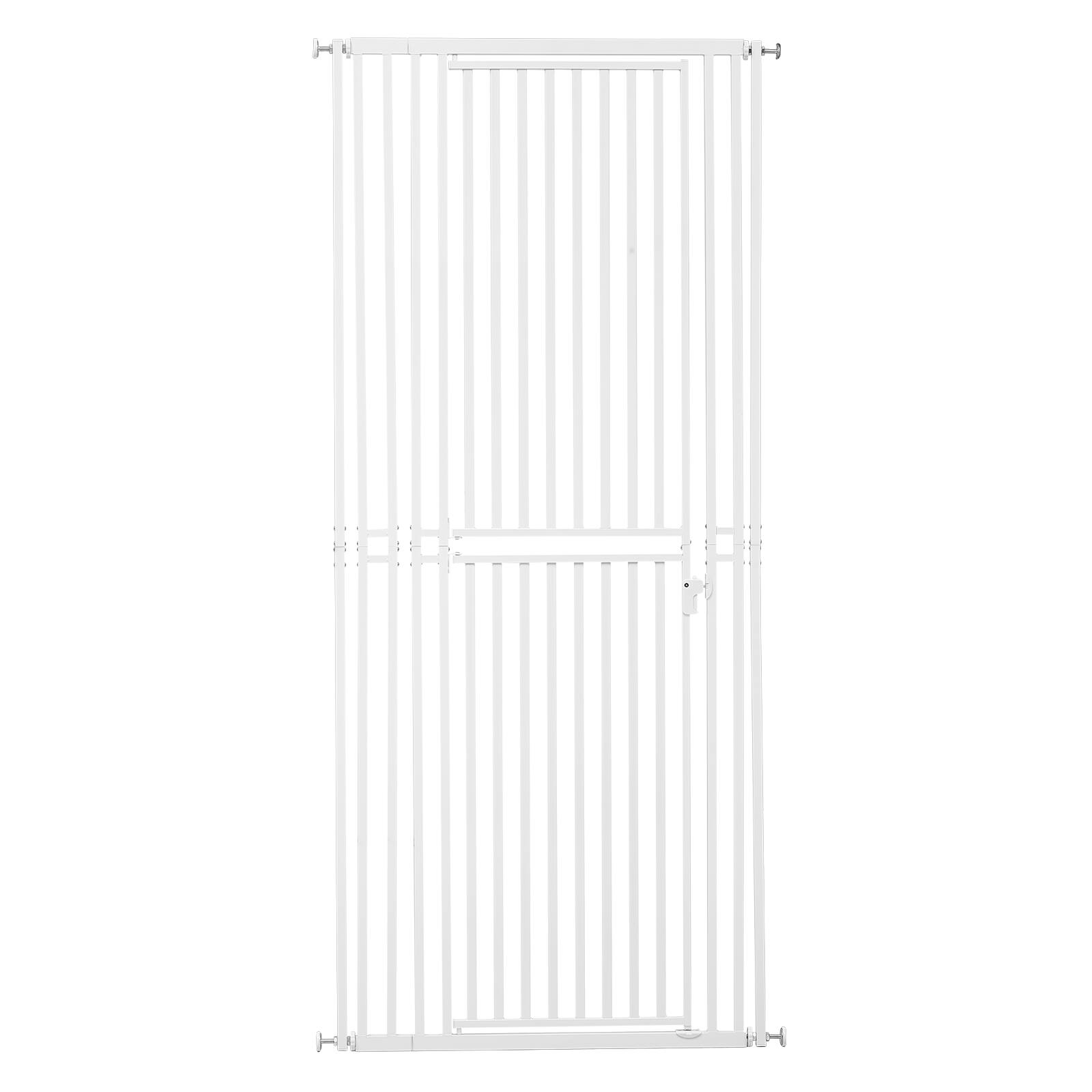 Alt View 5. VEVOR - Extra Tall Pet Gate for Cats,28-34 in  Adjustable Width,78.7 in High Dog Gate,with Pressure Mount Kit and Wall Mount Kit - White.