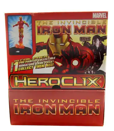 MARVEL
THE INVINCIBLE IRON MAN
HEROCLIX
EACH FOIL PACK CONTAINS 1 MINIATURE!
PRE-PAINTED COLLECTIBLE MINIATURE GAME PIECE!
COLLECT THEM ALL!
THE INVINCIBLE IRON MAN