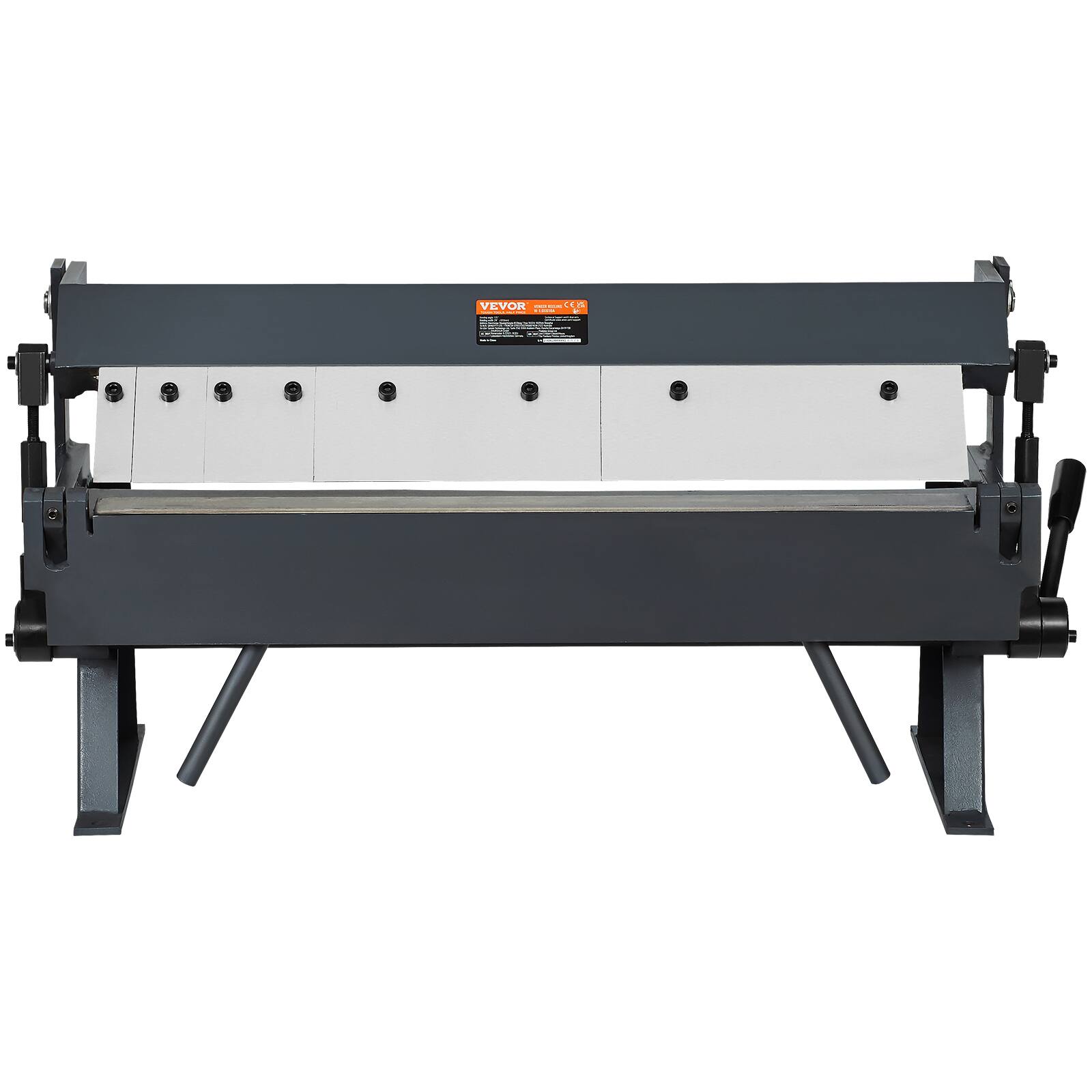 Alt View 5. VEVOR - Box and Pan Brake, 24-Inch, 0-130 Degrees Sheet Metal Bending Brake,Portable Metal Bender with 20 Gauge Low Carbon Steel - Black.