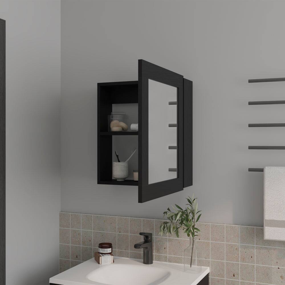 Back. Treevol Furniture - Hailey Medicine Cabinet,Bathroom,Black - Black.