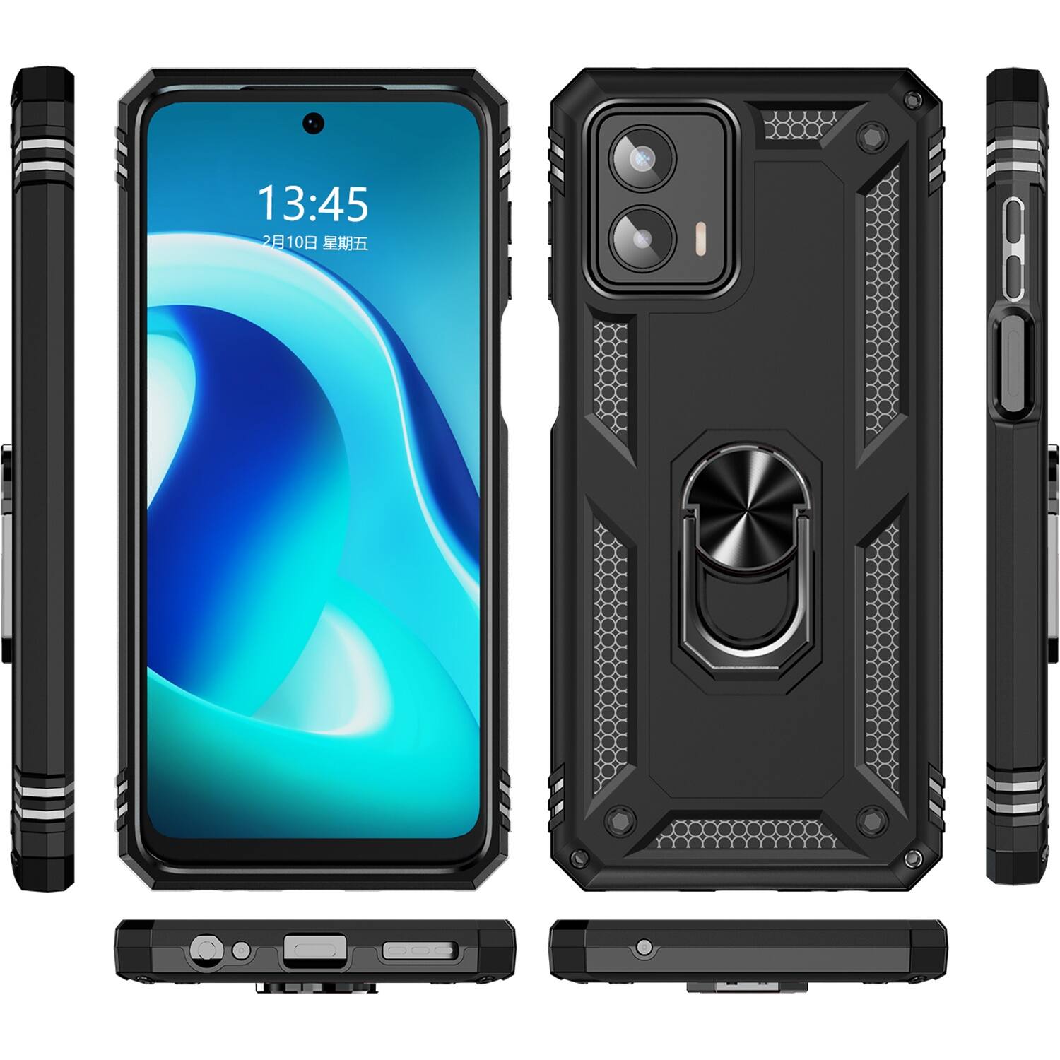 Alt View 13. SaharaCase - Military Kickstand Series Case for Motorola Edge+ (2023) - Black.