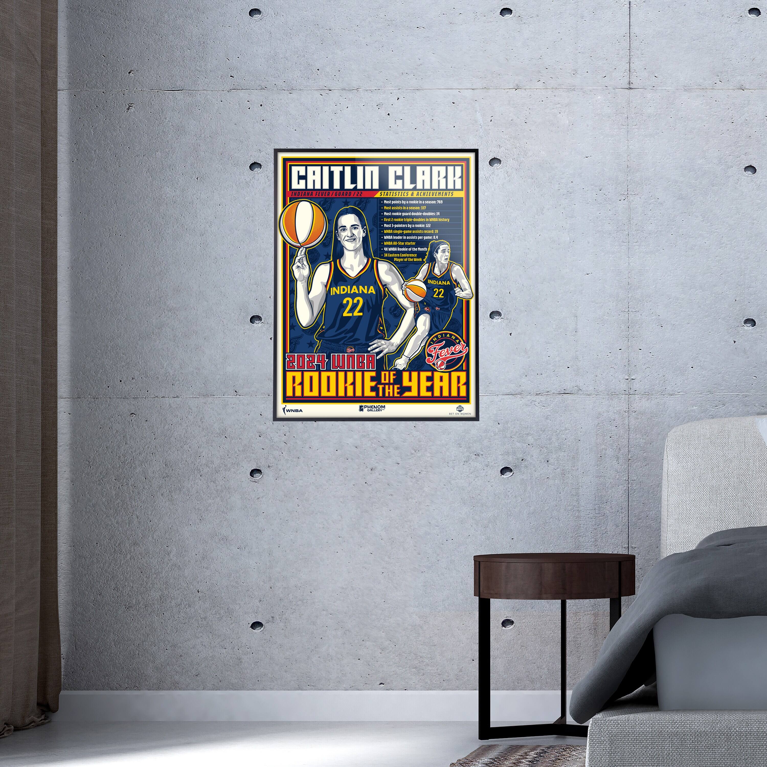 CAITLIN CLARK  
INDIANA  
22  
2024 WNBA ROOKIE OF THE YEAR  

CAITLIN CLARK  
ATHLETICS & RECRUITMENT  
INDIANA  
22  
2024 WNBA ROOKIE OF THE YEAR