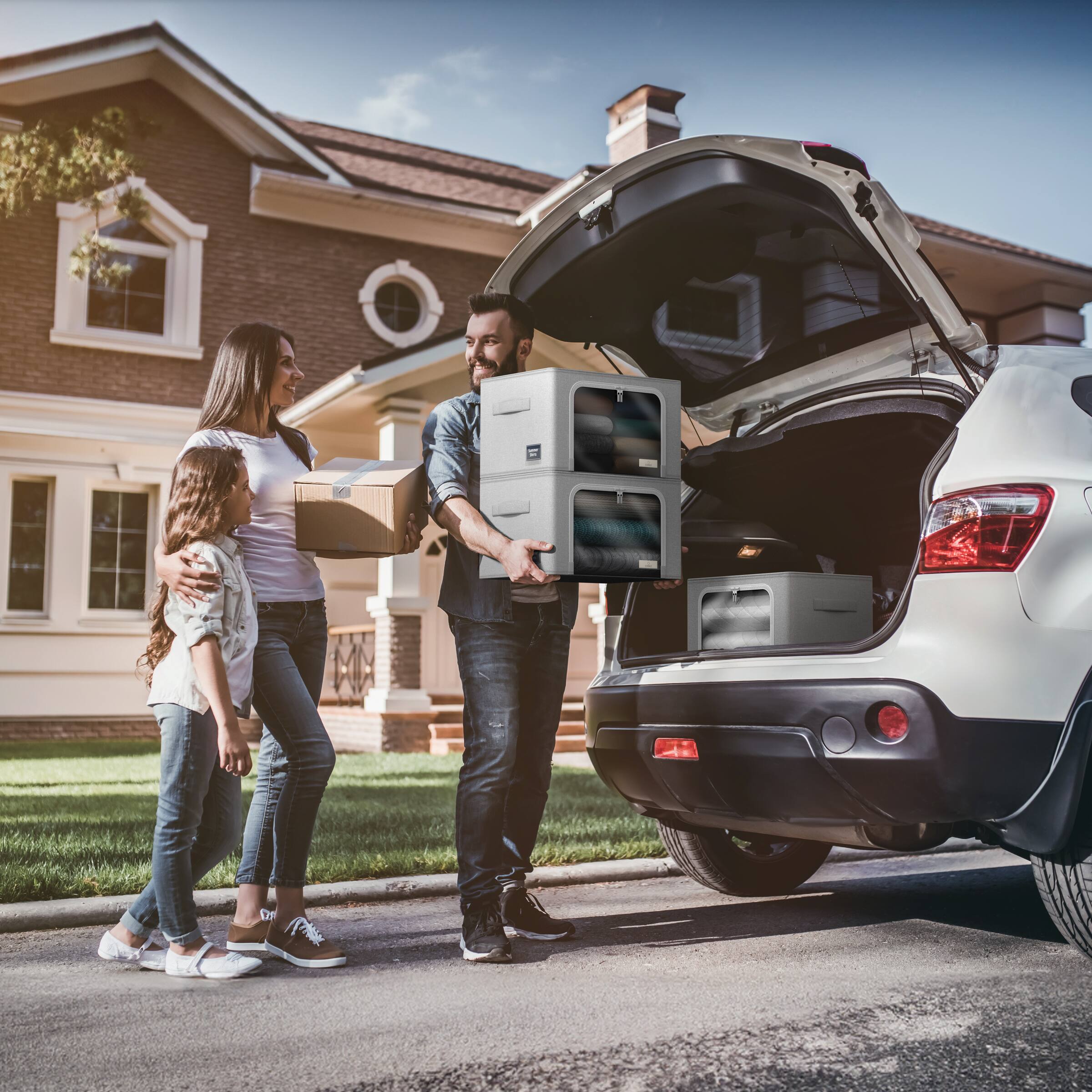 Alt View 3. Sorbus - Sorbus 6-Pack Storage Bins with Metal Frame, Stackable & Foldable Clothes Organizer Bags, Fabric Storage Container - Gray.