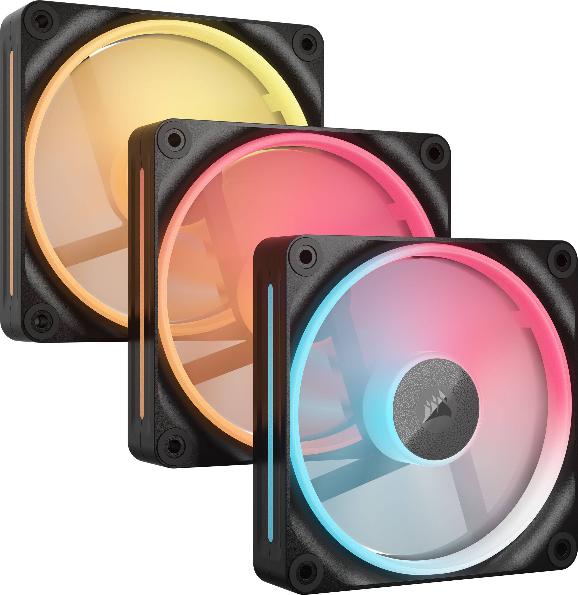 Alt View 20. CORSAIR - iCUE LINK LX120-R RGB 120mm PWM Reverse Blade Computer Case Fan Starter Kit (3-pack) - Black.