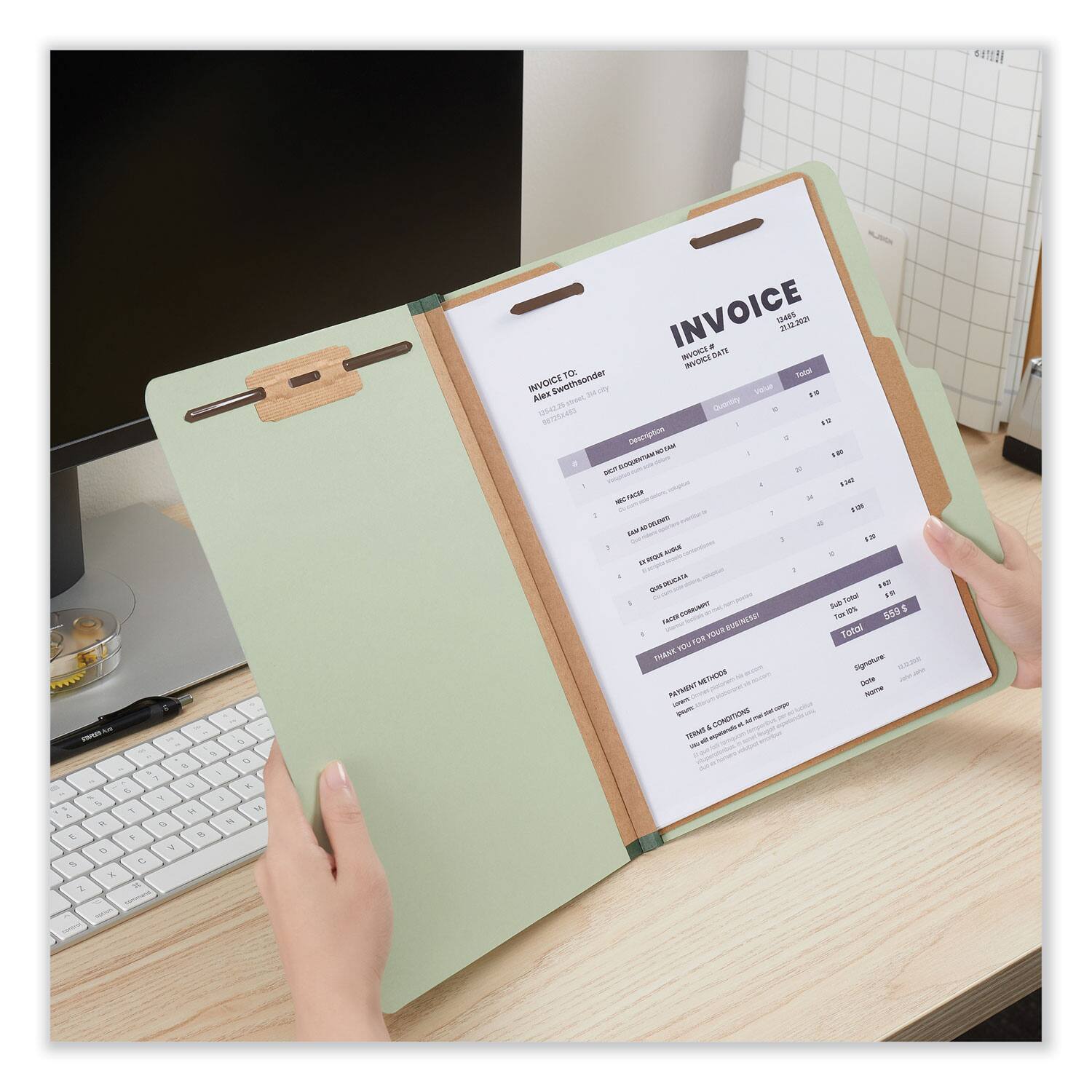 Universal Four Section Pressboard Folders, 2