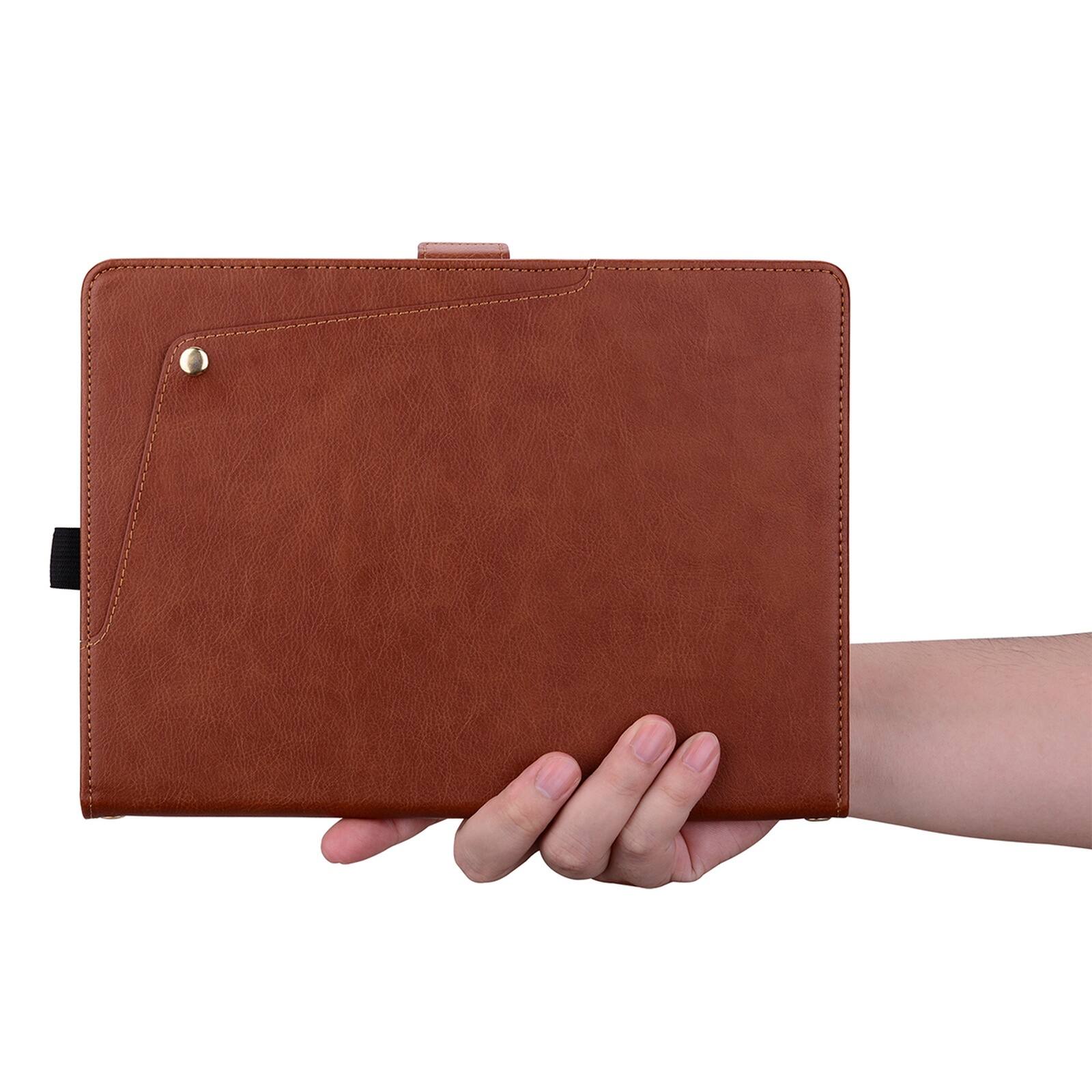 Alt View 2. Dteck - Case For Apple iPad mini (A17 Pro) 2024/iPad mini 6th Business Premiun Leather Folio Adjustable Stand Card Slots Cover - Brown.