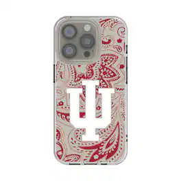 Keyscaper - NCAA - Indiana Hoosiers iPhone Paisley Design Clear Case - 14 - Multicolor