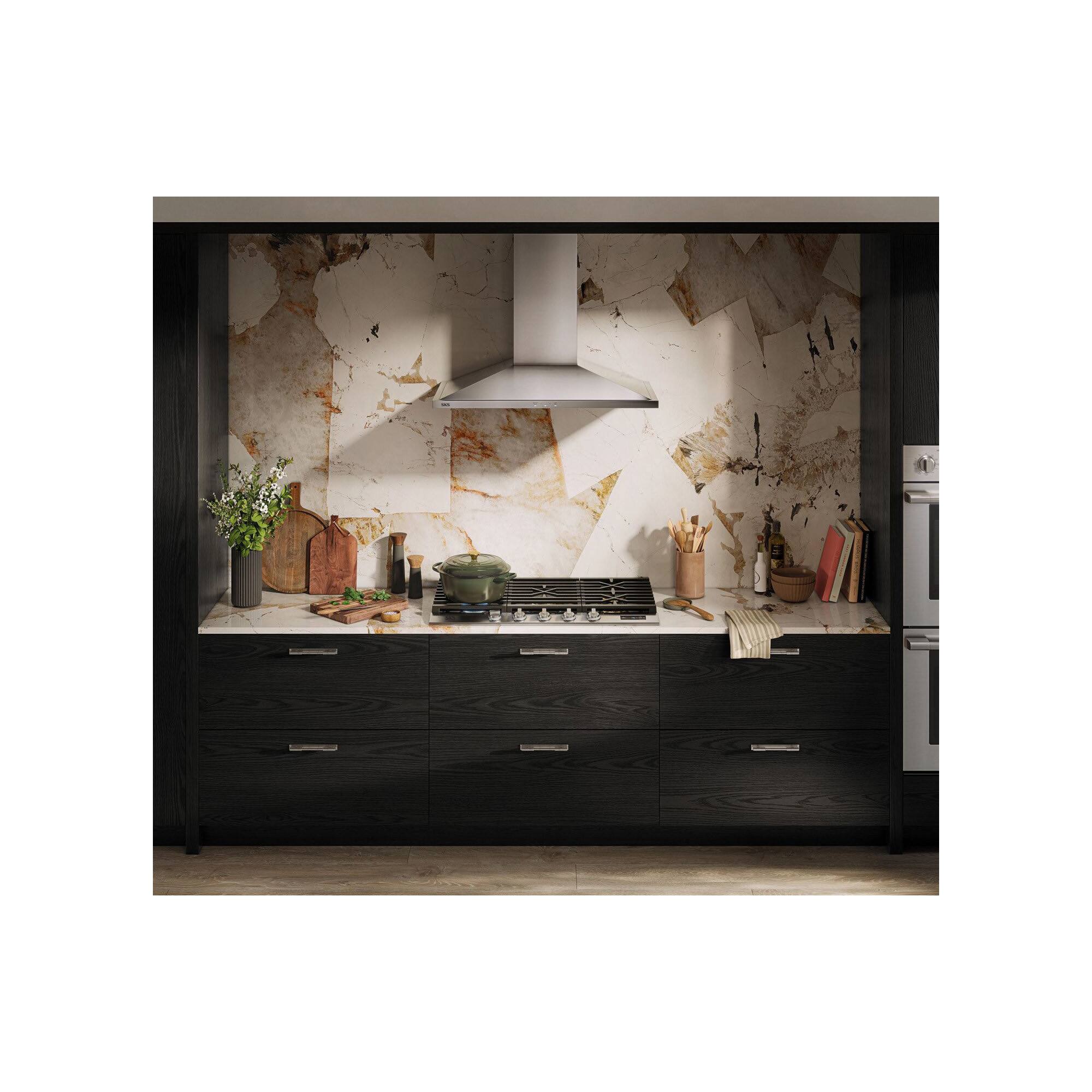 Alt View 1. SKS - 36-inch Smart Externally Vented Chimney Wall Hood with VMAX CFM Technology - Stainless Steel.
