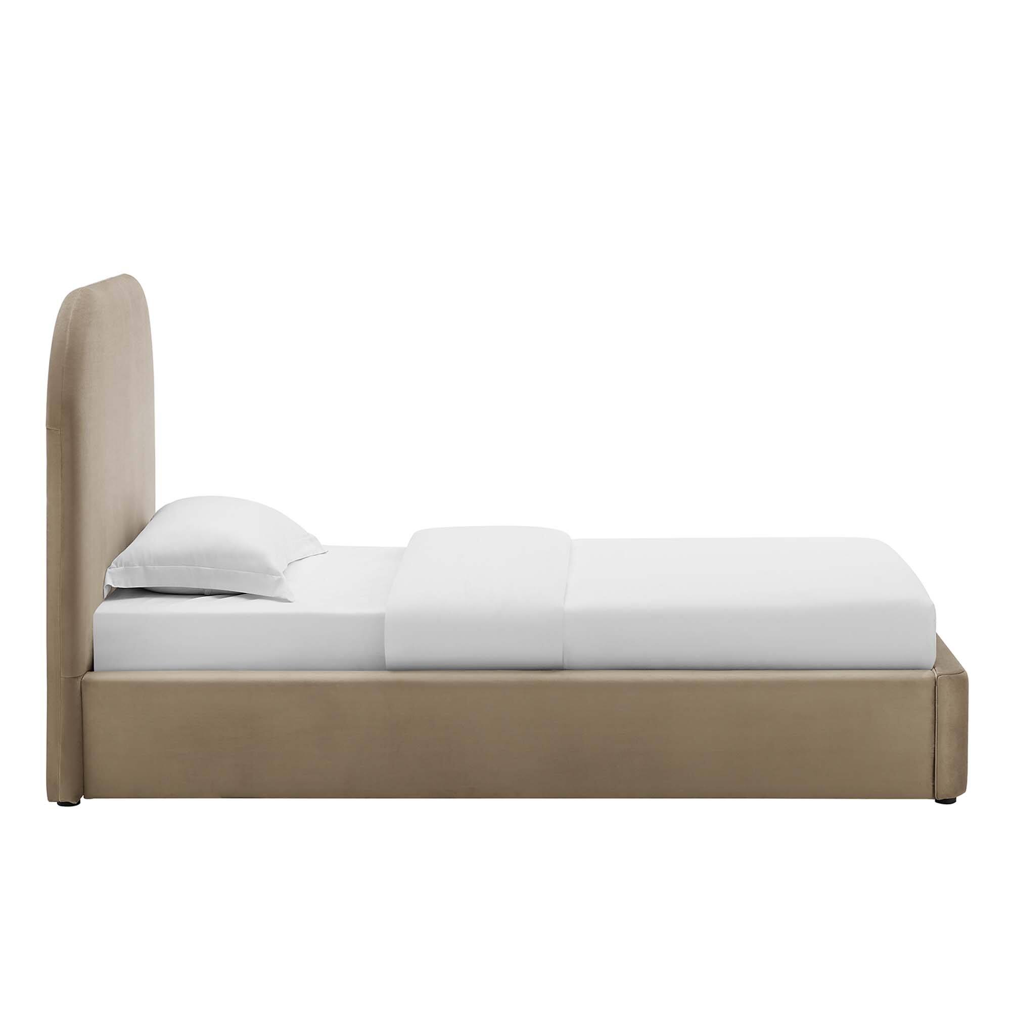 Alt View 2. Modway - Resort Upholstered Fabric Arched Round Queen Platform Bed - White.