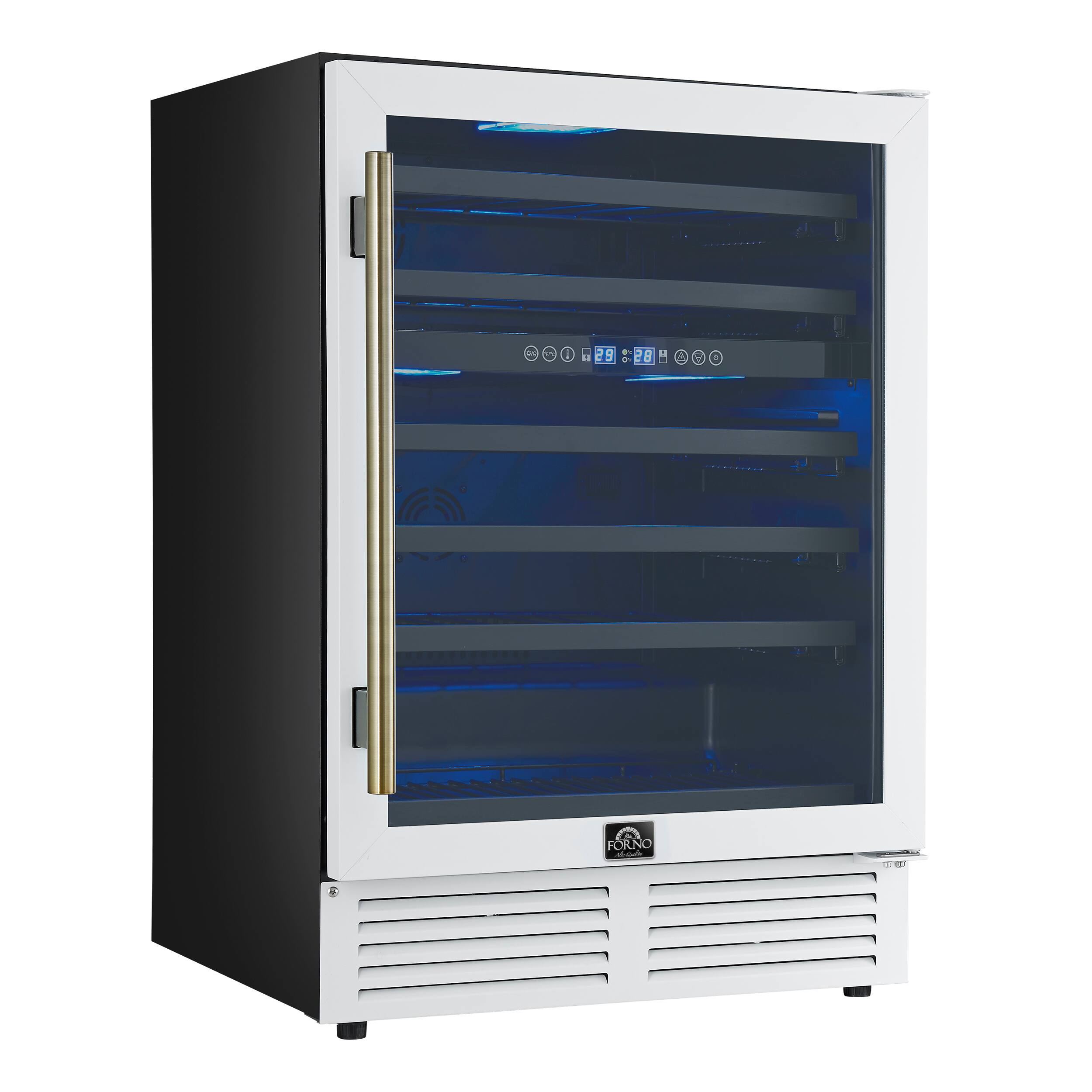 Left. Forno Appliances - Bacchino 51-Bottle Convertible Dual Zone Wine Cooler - White.