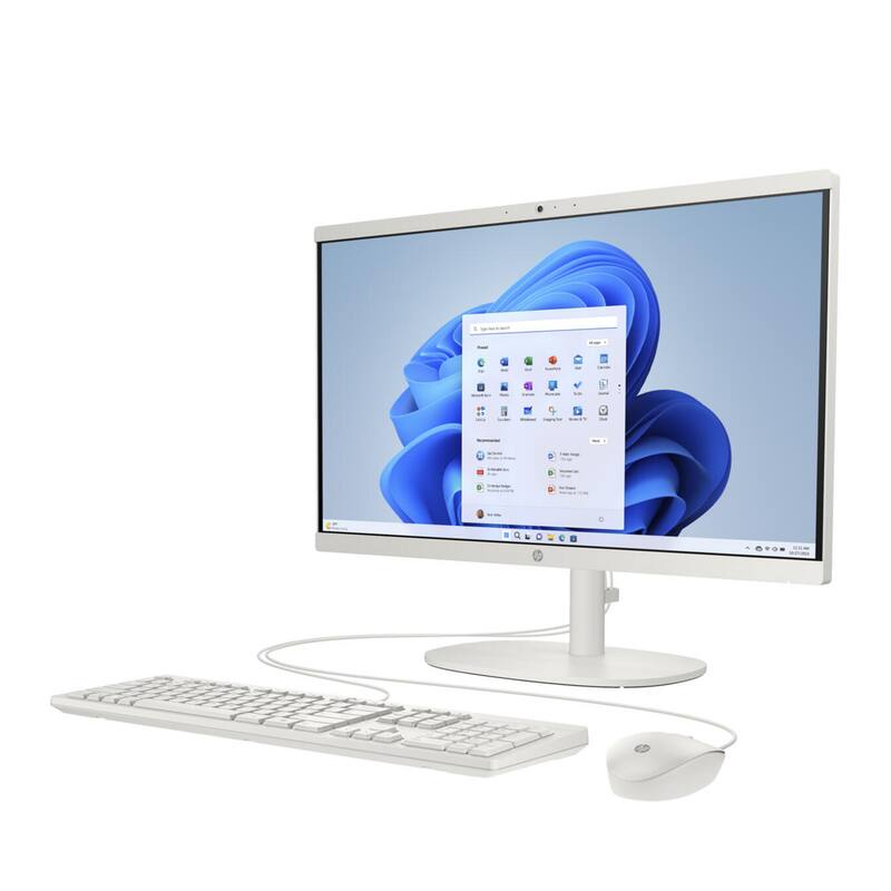 Alt View 2. HP - HP 21.5" FHD All-in-One Desktop,Intel N100,16GB RAM,1TB SSD+128GB UFS,Intel UHD Graphics,Win 11,White - White.