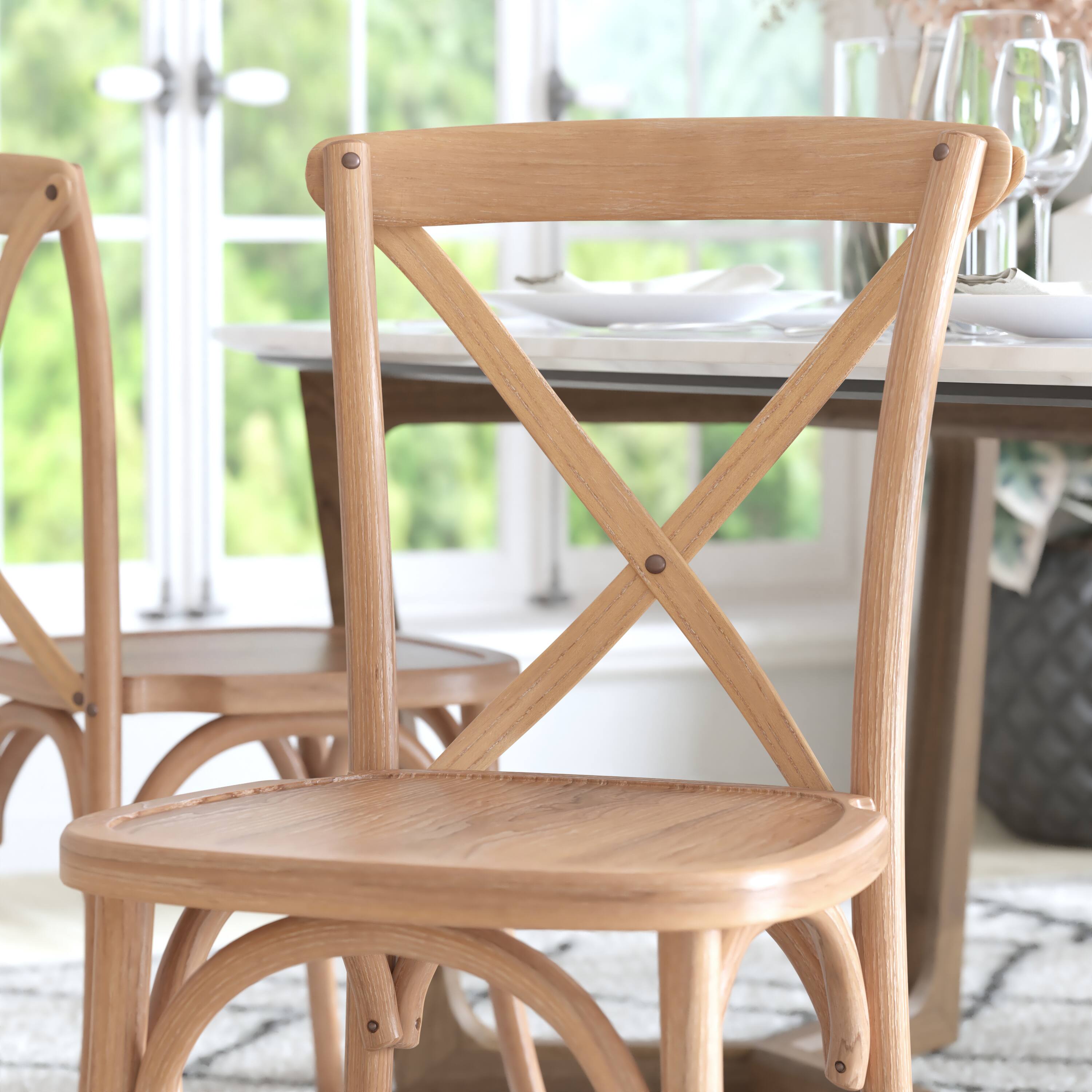 Alt View 4. Emma + Oliver - 2-pack X-Back Chair - Driftwood.