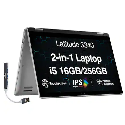 Latitude 3340 2-in-1 Laptop i5 16GB/256GB Backlit Touchscreen IPS A Keyboard SuperCLEAR
