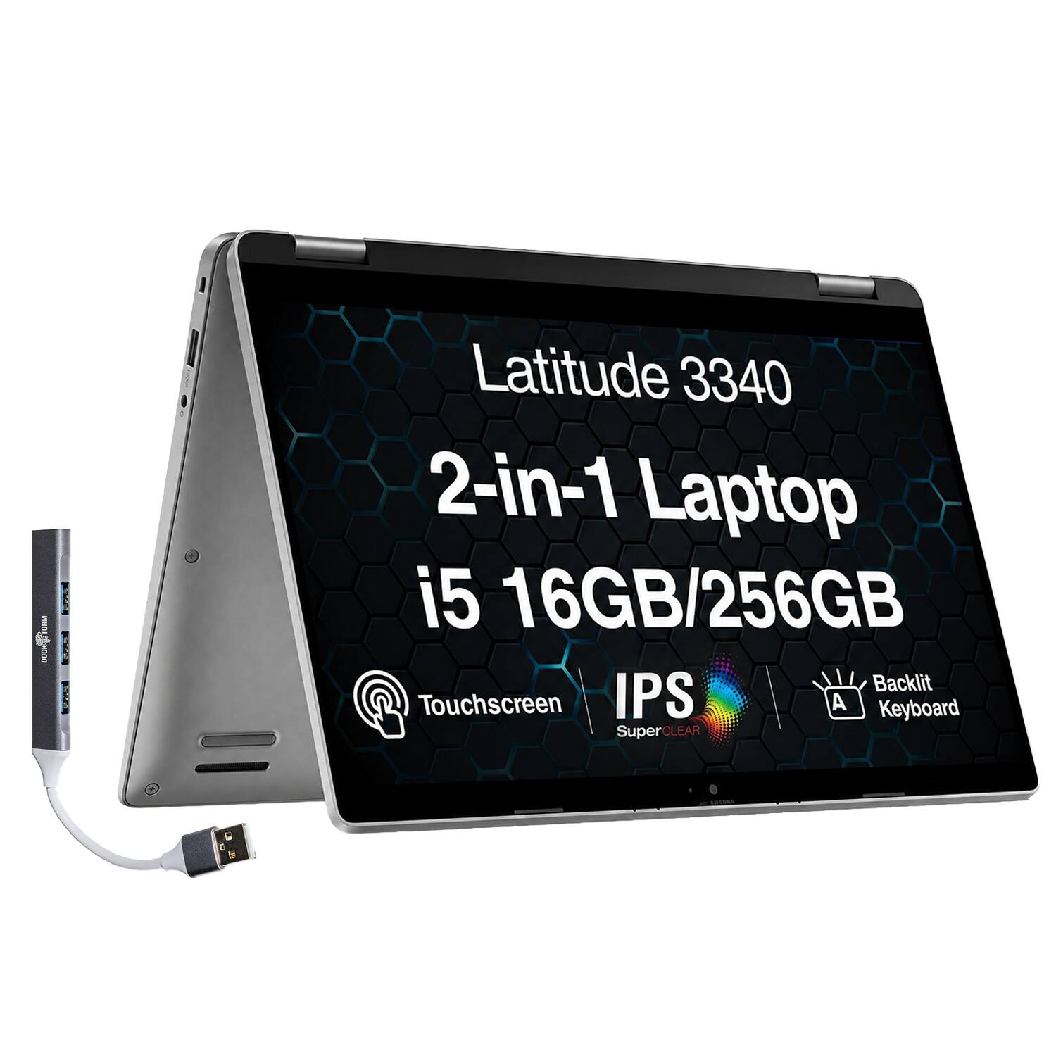 Latitude 3340 2-in-1 Laptop i5 16GB/256GB Backlit Touchscreen IPS A Keyboard SuperCLEAR