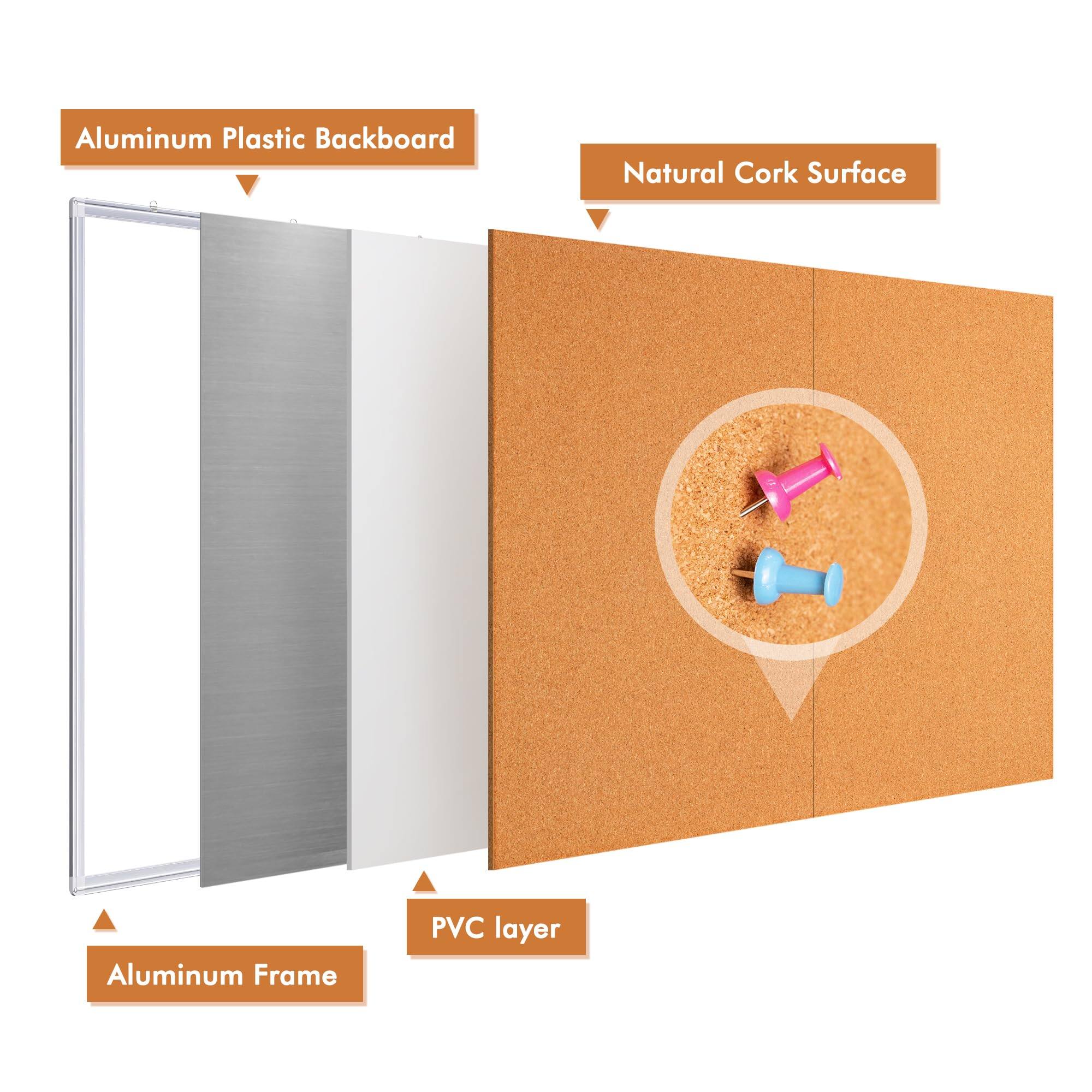 Aluminum Plastic Backboard  
Natural Cork Surface  
Aluminum Frame  
PVC layer