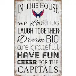 Fan Creations - Washington Capitals 11'' x 19'' Team In This House Sign - Multicolor