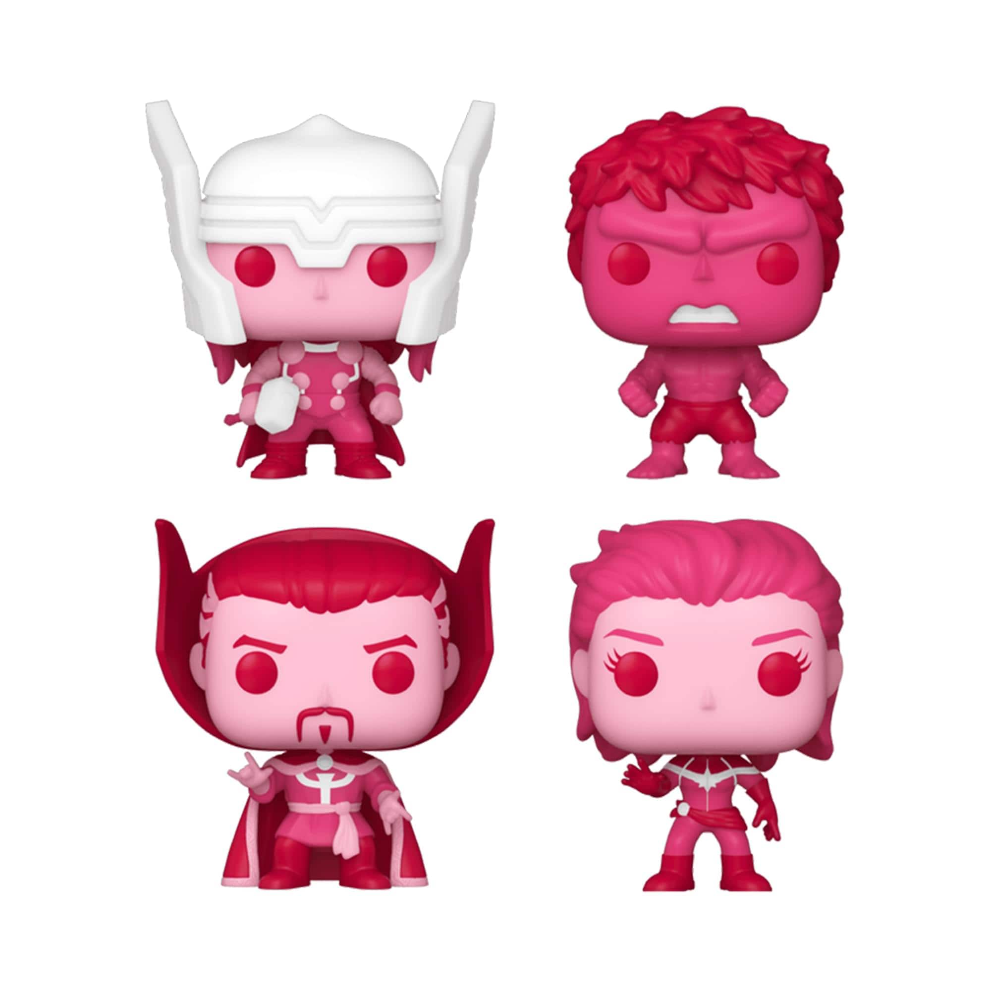 Funko - Marvel Pocket POP Valentines 4 Piece Box Set - Red