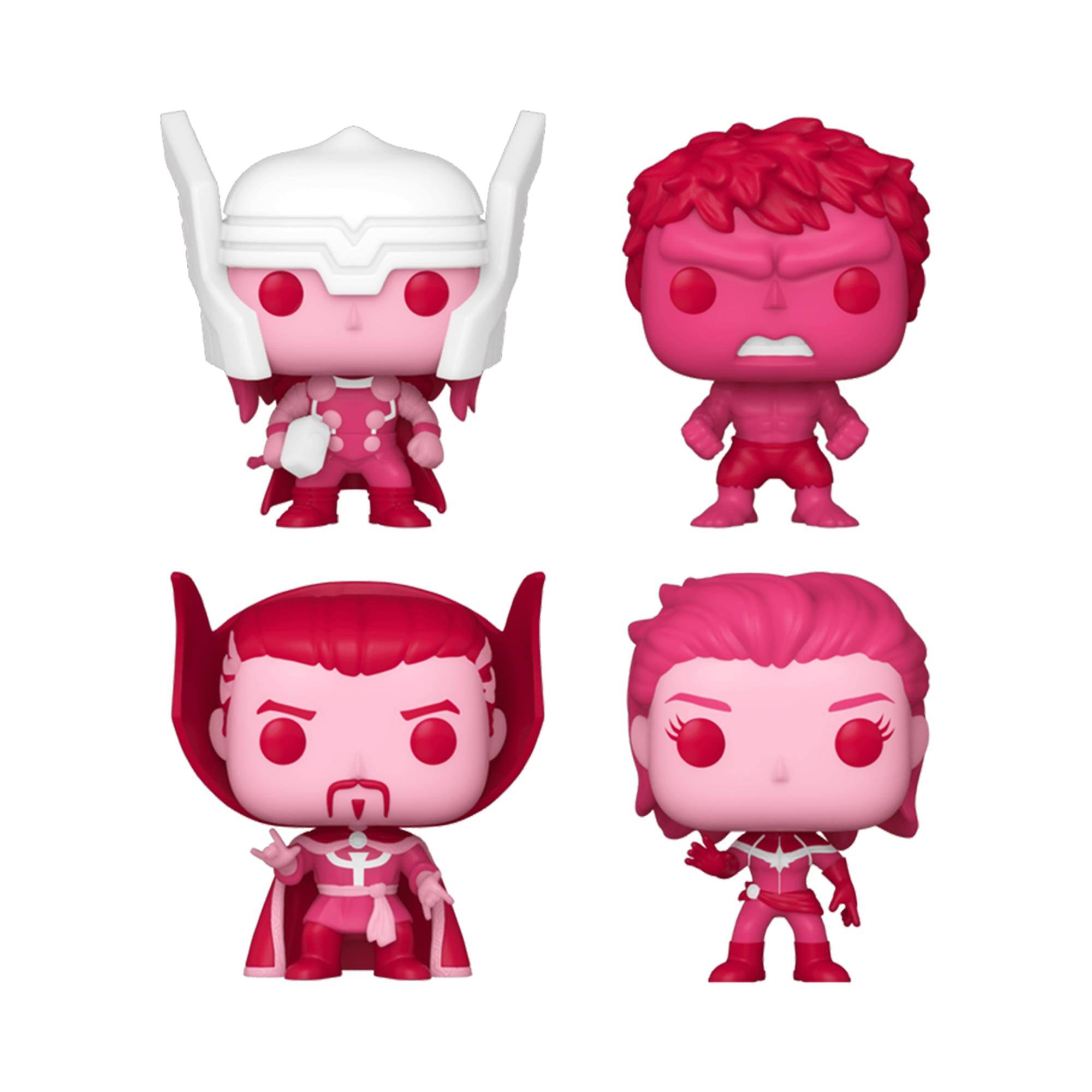 Front. Funko - Marvel Pocket POP Valentines 4 Piece Box Set - Red.