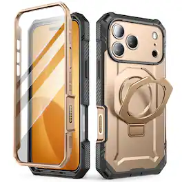 SUPCASE - UB Grip Pro MagSafe Case for iPhone 17 Pro Max – Sleek Protection + HD Tempered Glass Screen Guard - Gold