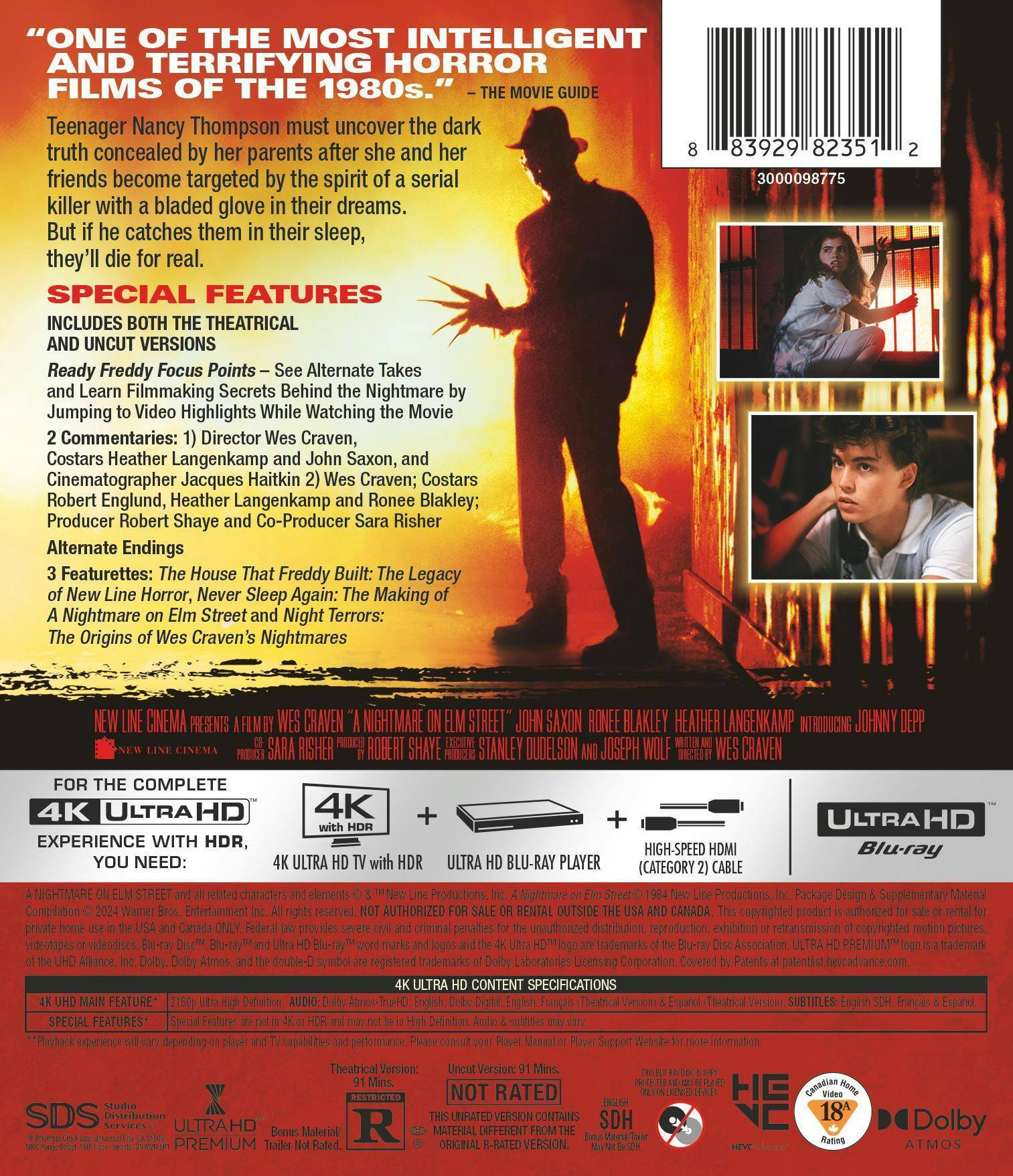 Back. A Nightmare on Elm Street   - 4K Blu-Ray.