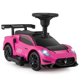 Gymax - Electric Kids Ride on Push Car Maserati Licensed Foot to Floor Push Car w/Horn - Pink