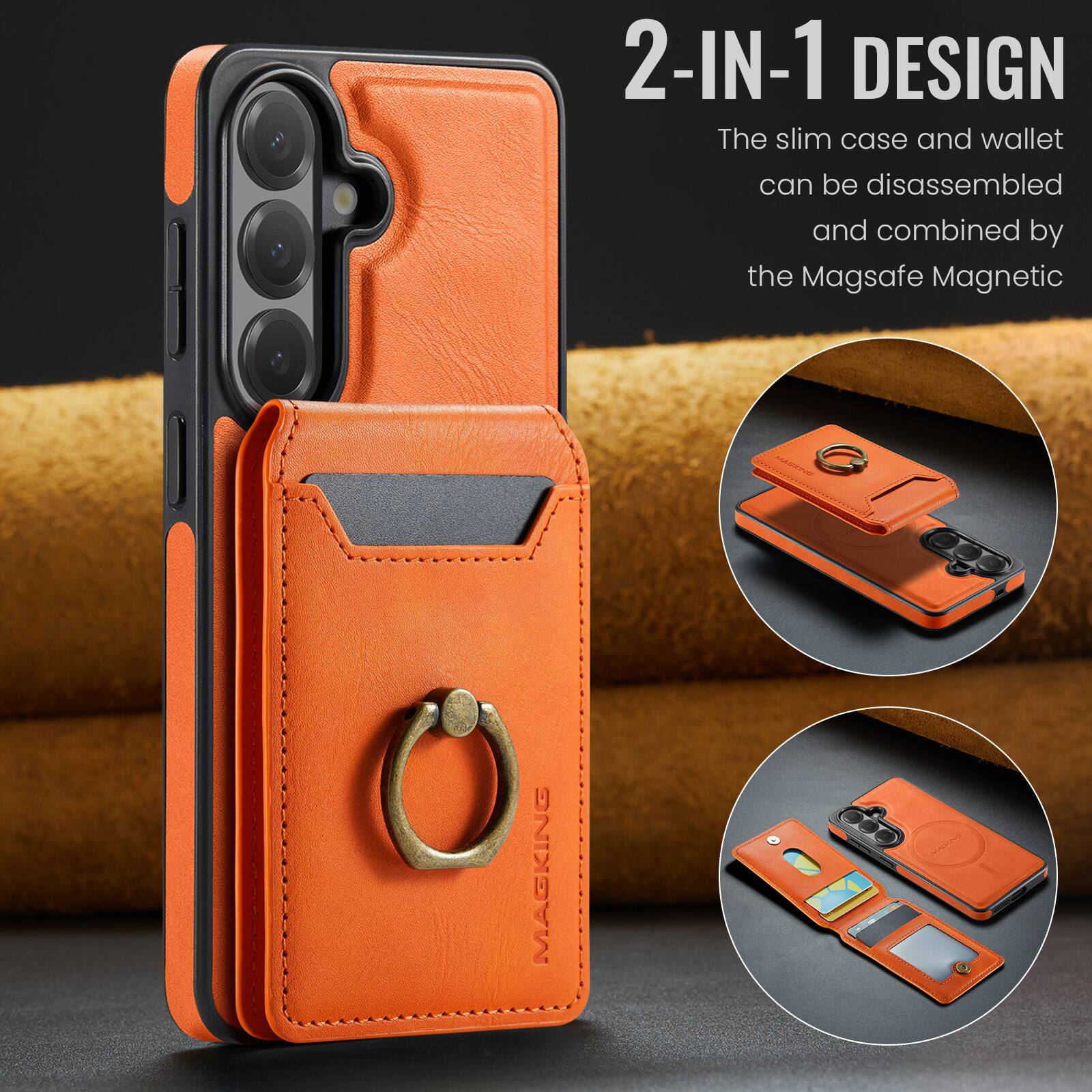 2-IN-1 DESIGN  
The slim case and wallet can be disassembled and combined by the Magsafe Magnetic