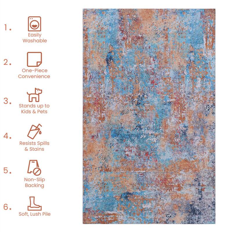 1. Easily Washable
2. One-Piece Convenience
3. Stands up to Kids & Pets
4. Resists Spills & Stains
5. Non-Slip Backing
6. Soft, Lush Pile