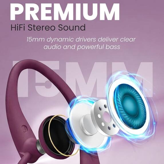PREMIUM HiFi Stereo Sound  
15mm dynamic drivers deliver clear audio and powerful bass