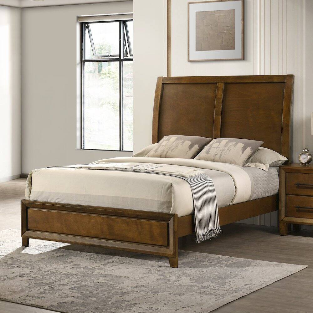 Alt View 1. New Classic Furniture - Ballard Wood Full Panel Bed in Walnut Brown - Walnut.