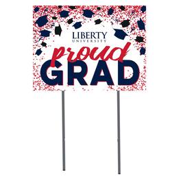 Jardine - Liberty Flames 18" x 24" Proud Grad Yard Sign - White
