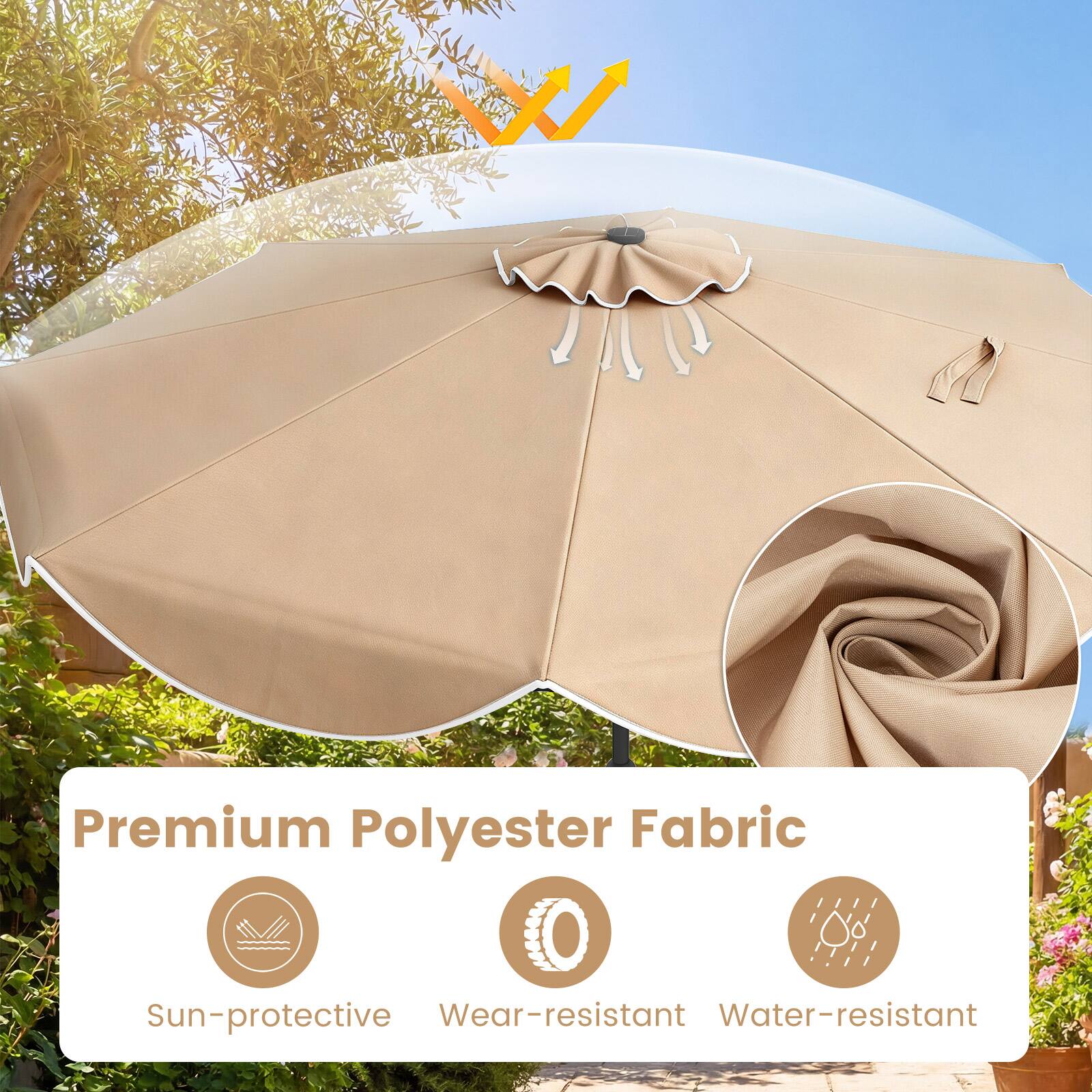 Premium Polyester Fabric

- Sun-protective
- Wear-resistant
- Water-resistant