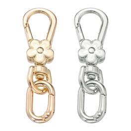 Unique Bargains - 2pcs Metal Keychain Clip Swivel Lobster Claw Clasp Quick Release Oval Key Ring Detachable for Crafts Bag Lanyard - Light Gold/Silver