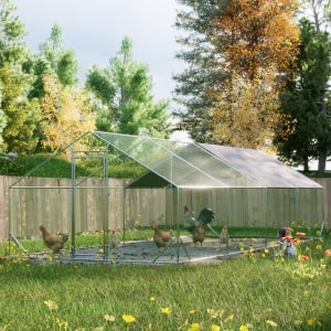 Anysun - Spring Clasp Design Large Metal Walk-in Hen Pen Cage with Sturdily Lockable Door