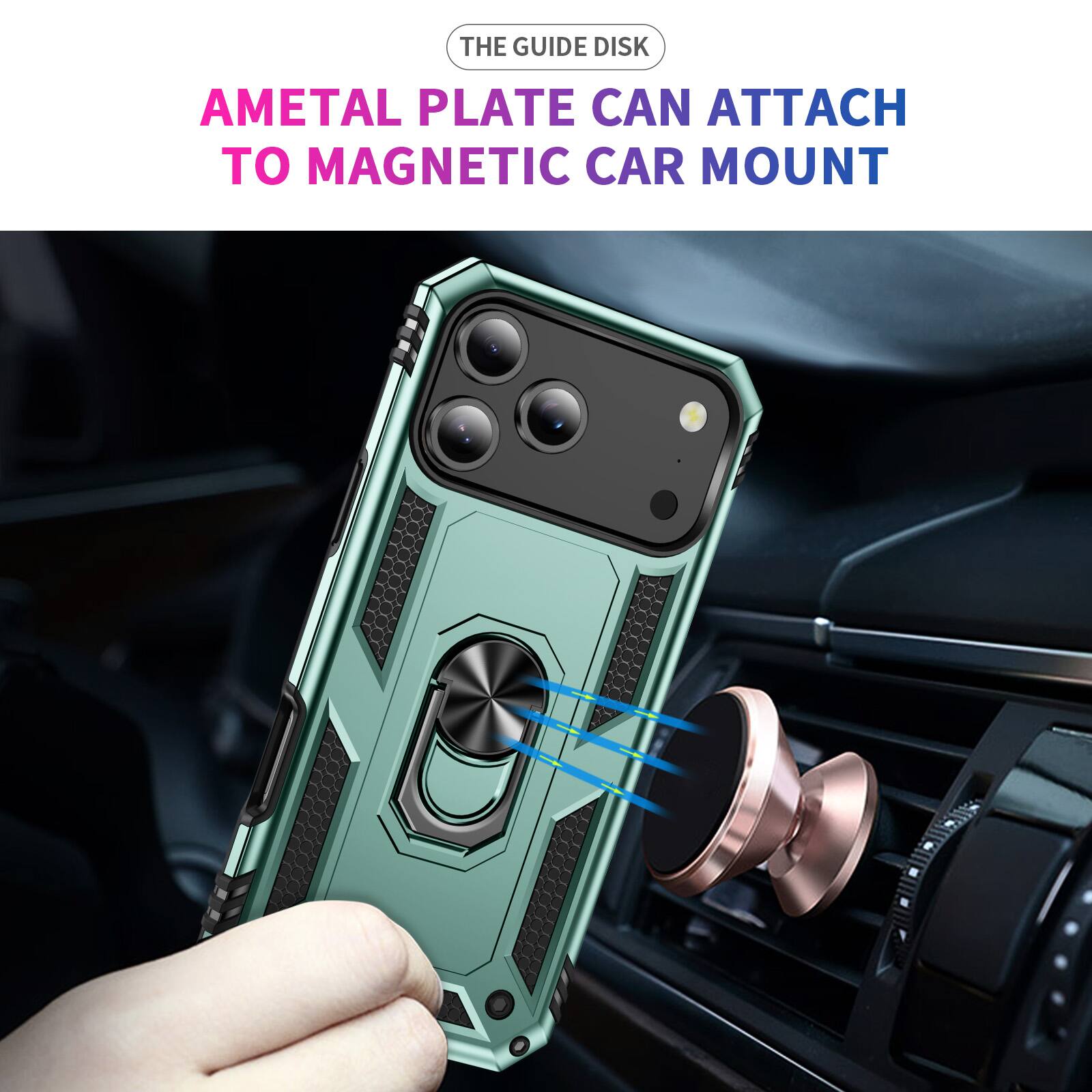 The guide disk AMetal plate can attach to magnetic car mount