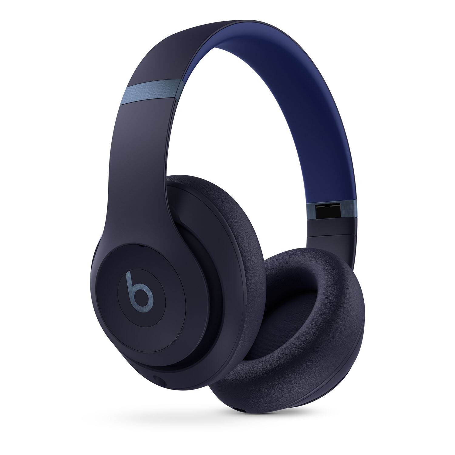 Left. Beats - Beats Studio Pro Wireless Noise Cancelling Over-the-Ear Headphones + Power Adapter - Navy.