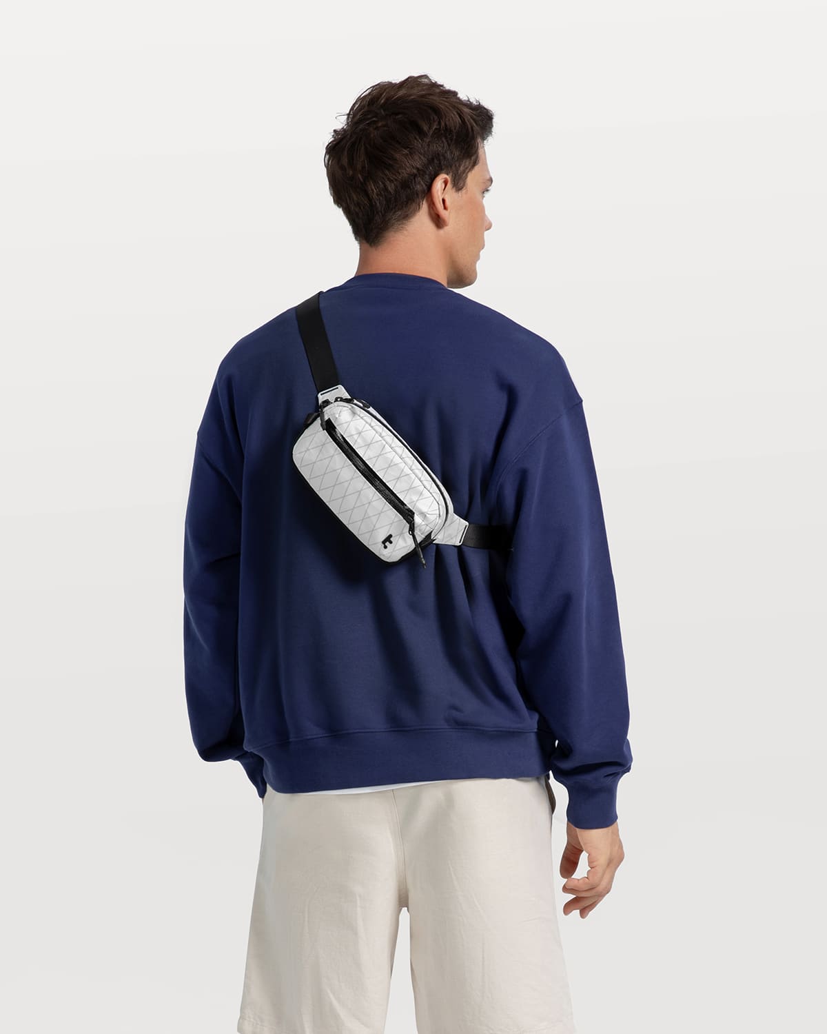 Front. tomtoc - Aviator-T35 1.5L X-Pac Sling Bag with RFID Blocking, Minimalist Crossbody Bag Chest Shoulder Pack for Travel, Everyday - White.