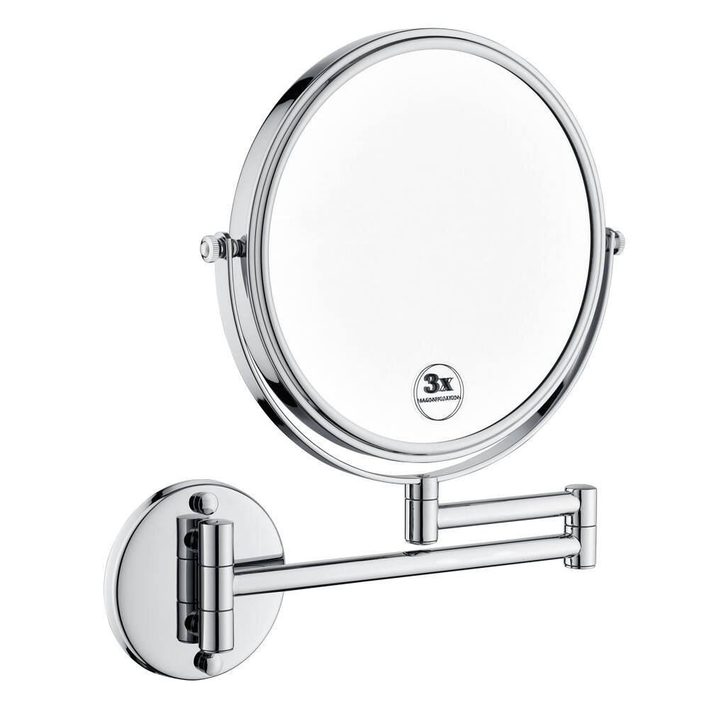Front. Ropilly - Ropilly Wall Mounted Magnifying Makeup Mirror, Chrome Finish Wall Mirror, Double Sided Vanity Mirror, 8 Inch.