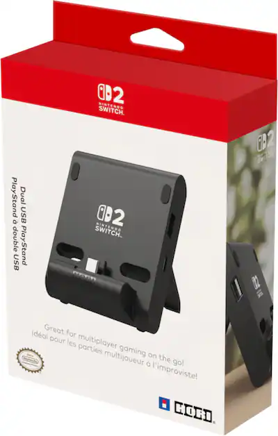 Hori Dual USB PlayStand for Nintendo Switch 2 Black NSX-002U Hori Dual USB PlayStand for Nintendo Switch 2 Black NSX-002U