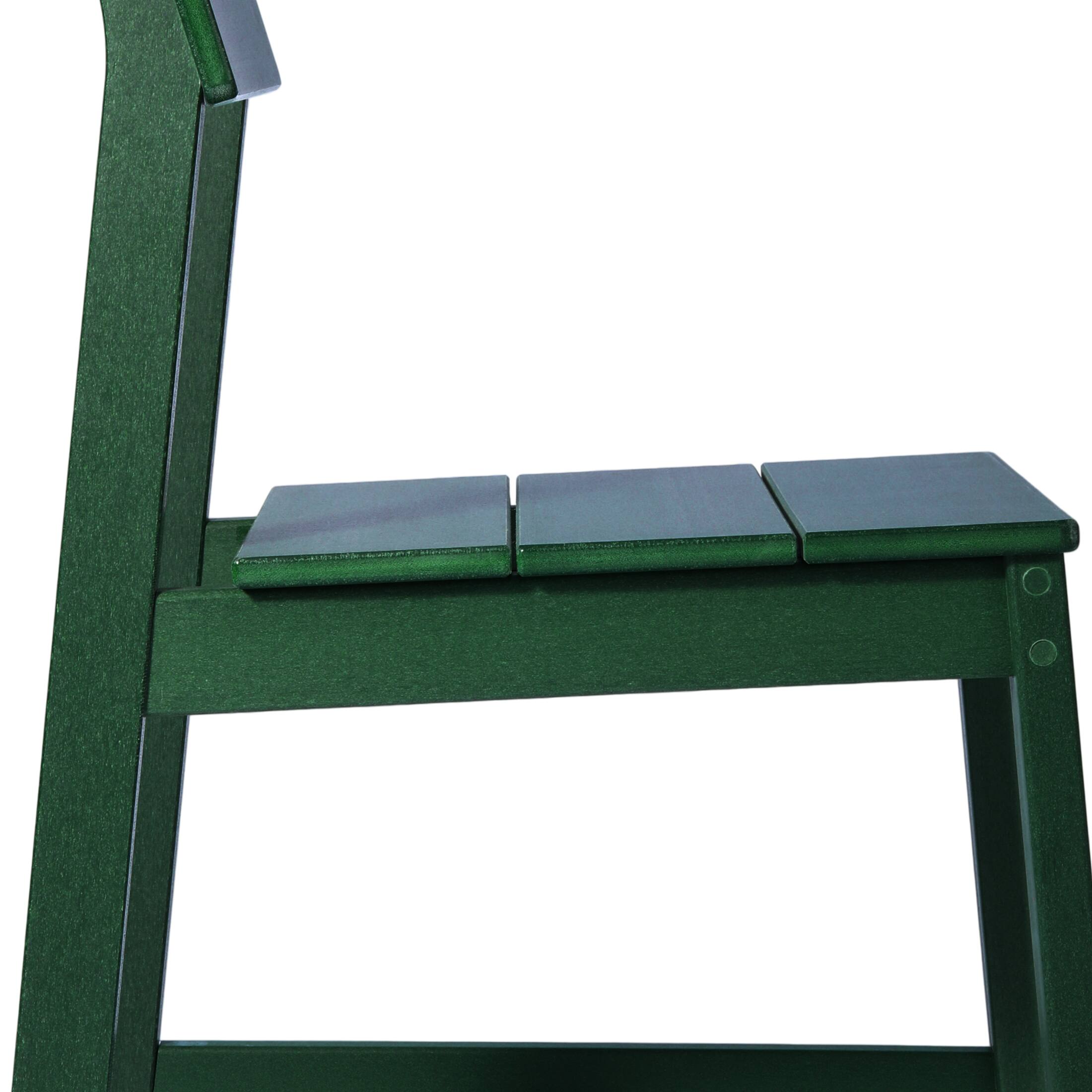 Alt View 4. WestinTrends - WestinTrends Paloma Modern HDPE Outdoor Armless Patio Dining Chairs (Set of 2) - Dark Green.
