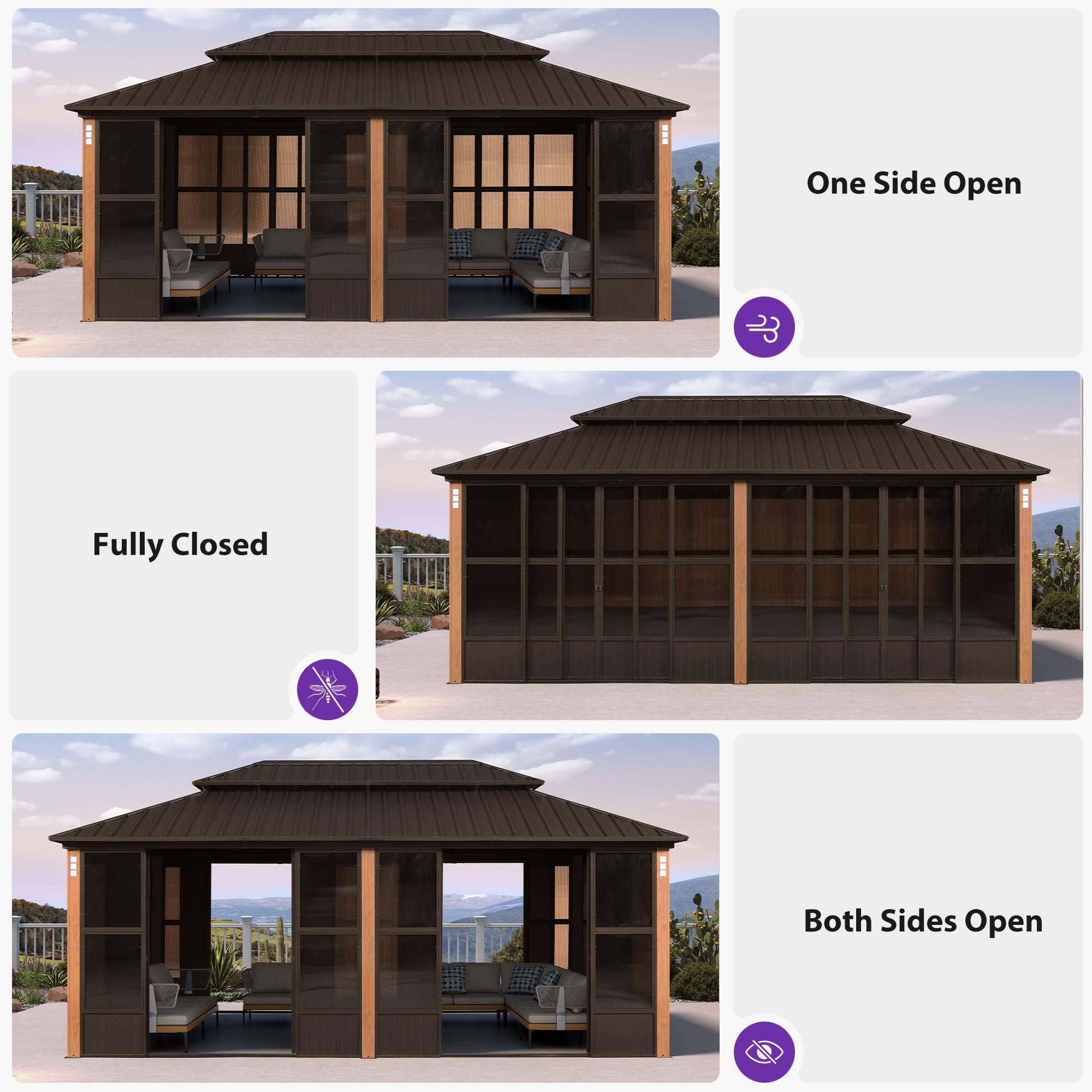 One Side Open  
Fully Closed  
Both Sides Open