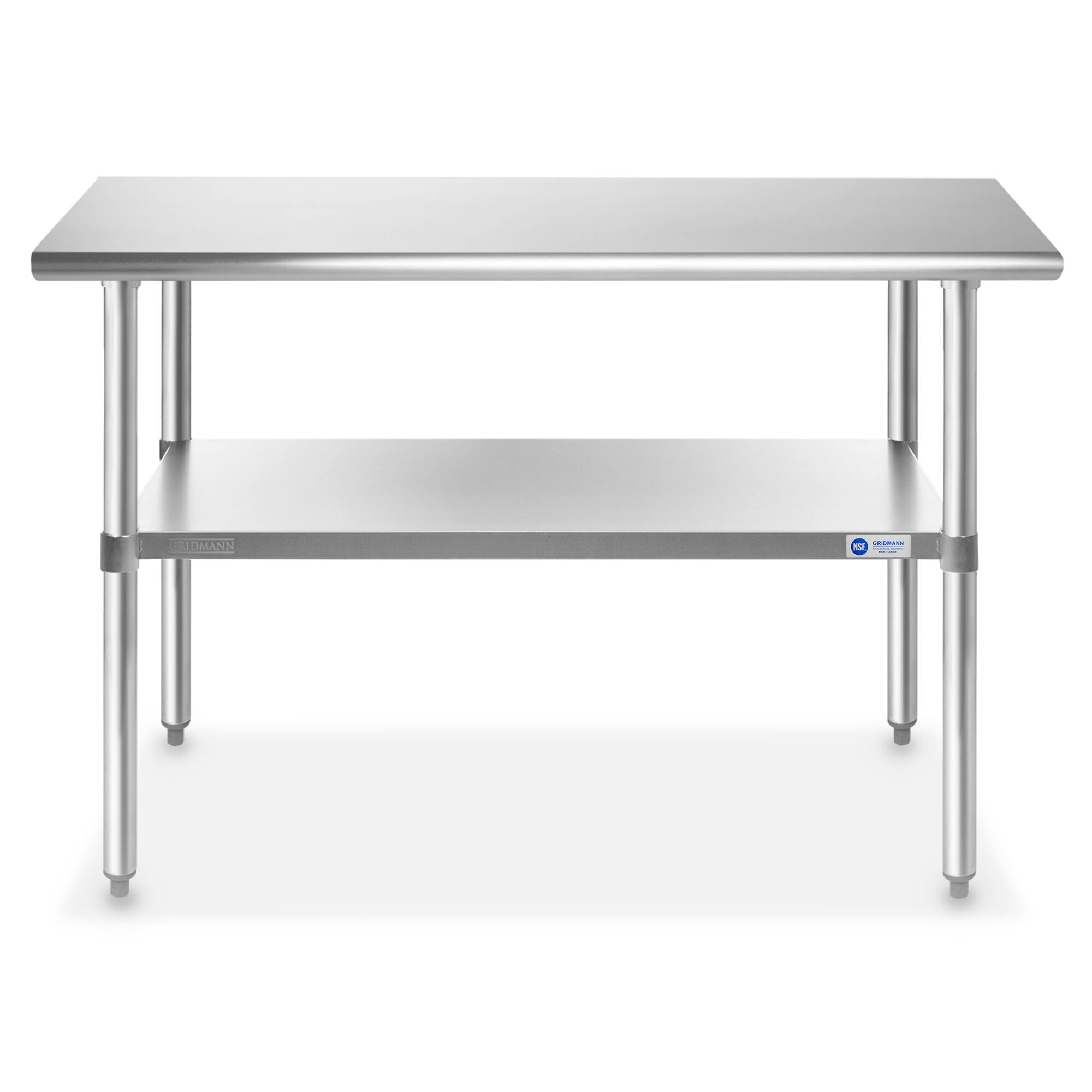 Alt View 1. GRIDMANN - 48 x 24-in NSF Stainless Steel Commercial Prep Table - Silver.